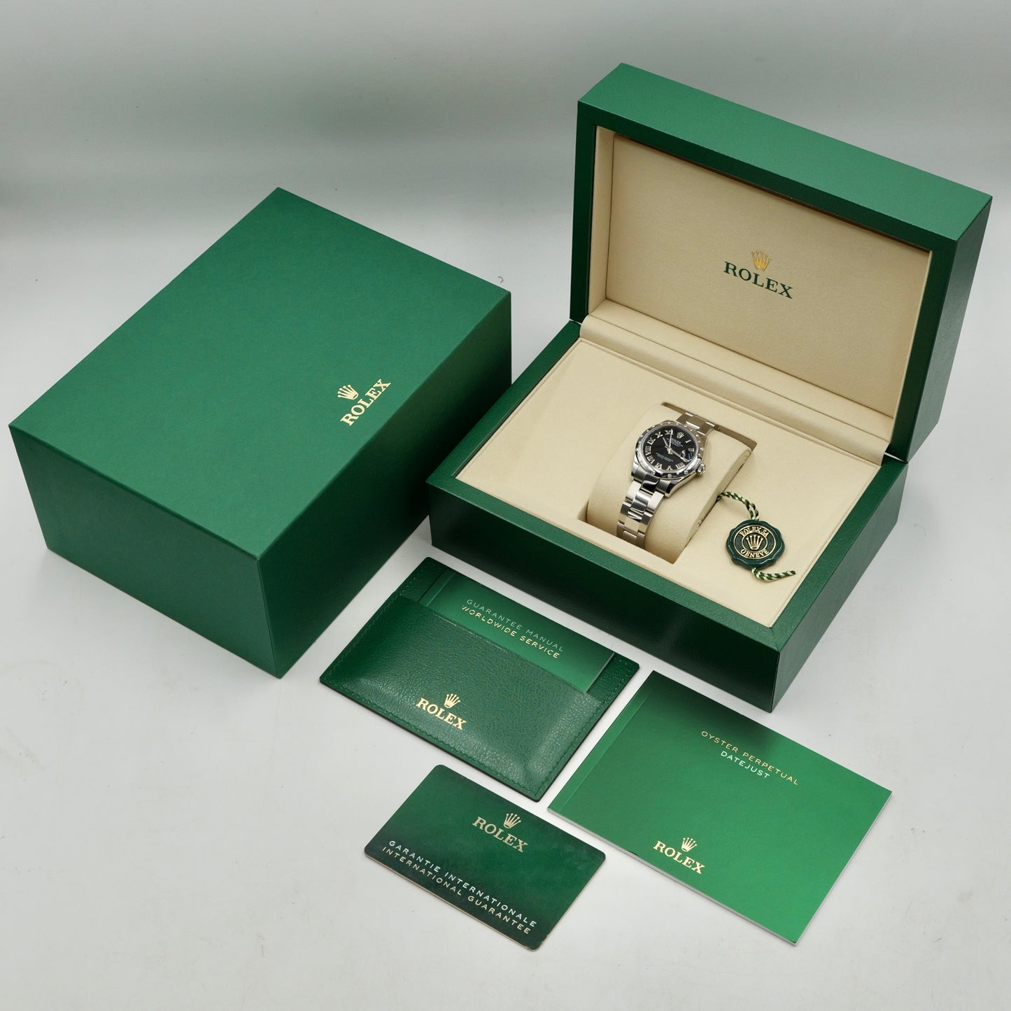 Rolex Datejust 31 Black Dial Domed Diamond Set Bezel 278344RBR - Full Set (2025)