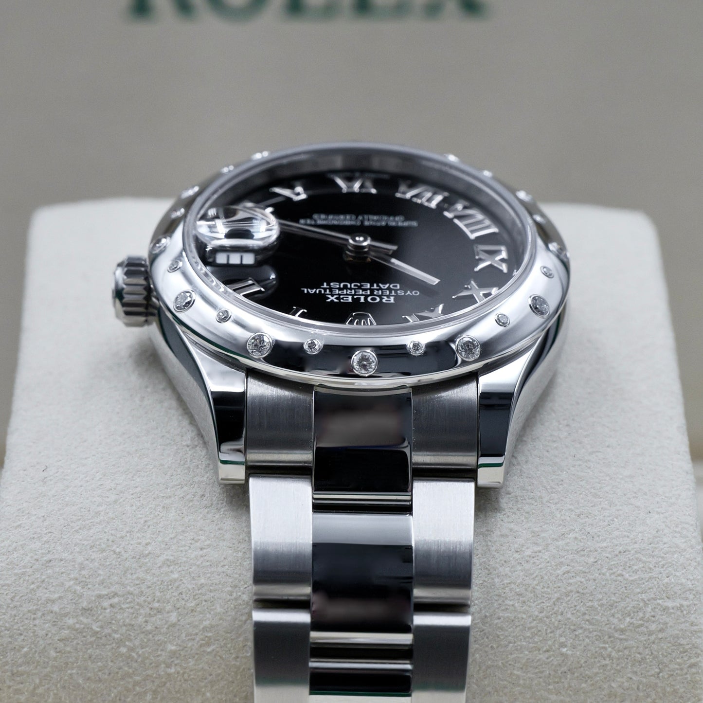 Rolex Datejust 31 Black Dial Domed Diamond Set Bezel 278344RBR - Full Set (2025)
