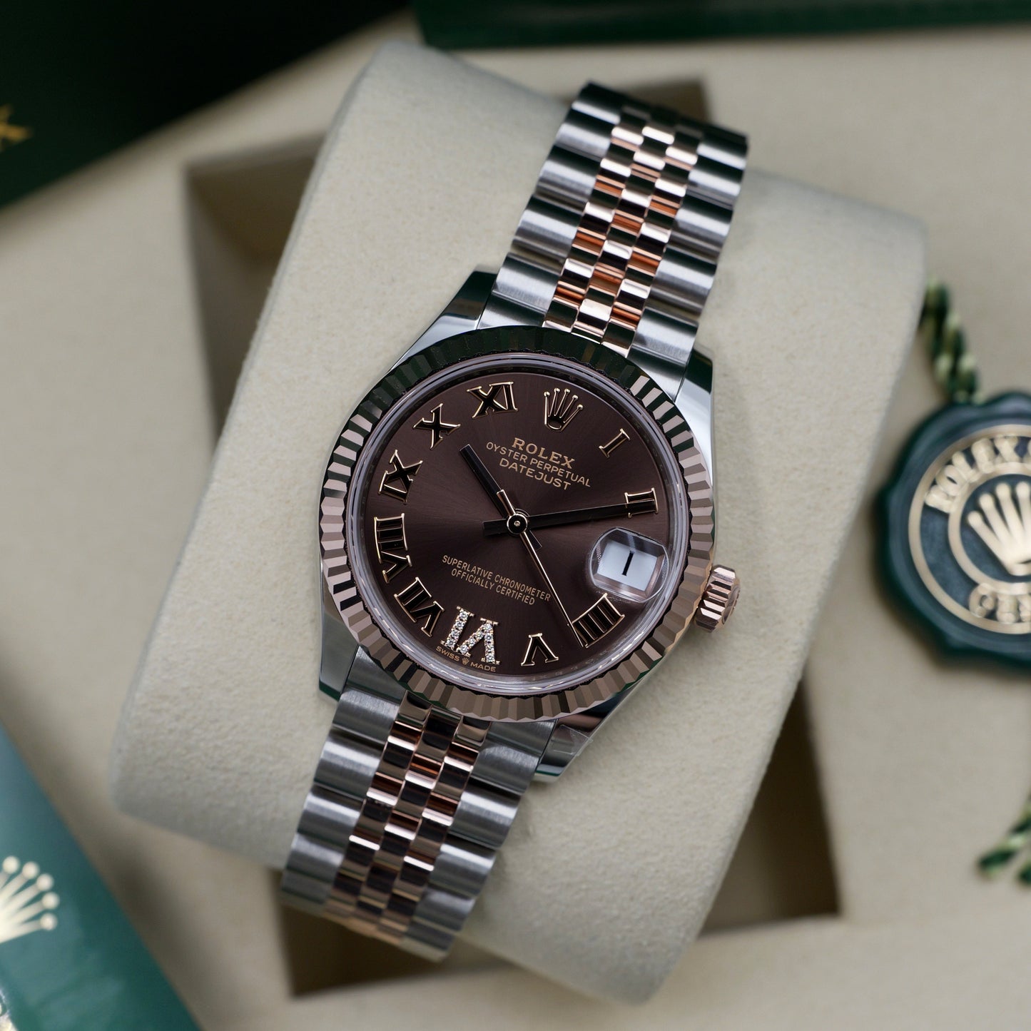 Rolex Datejust 31 Steel and Rose Gold Roman Diamond Dial 278271 - Full Set (2026)