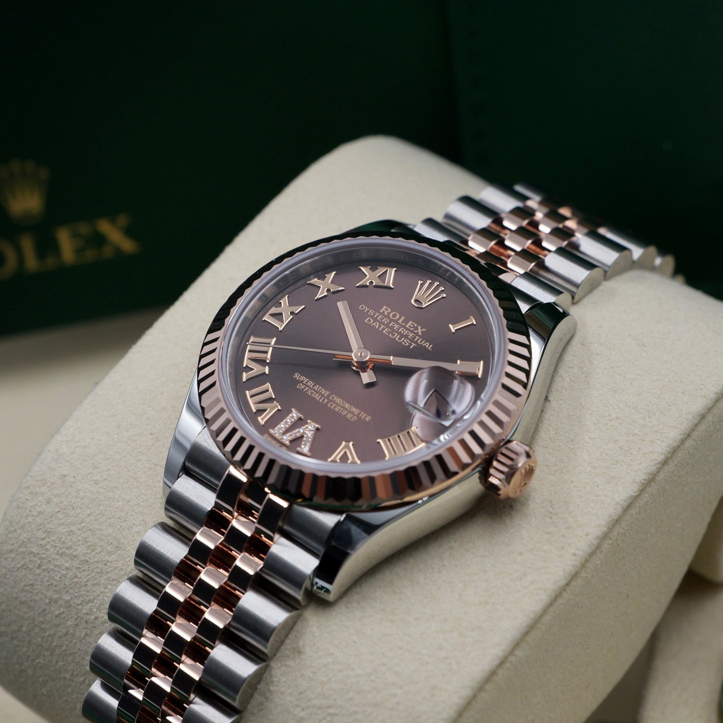 Rolex Datejust 31 Steel and Rose Gold Roman Diamond Dial 278271 - Full Set (2026)