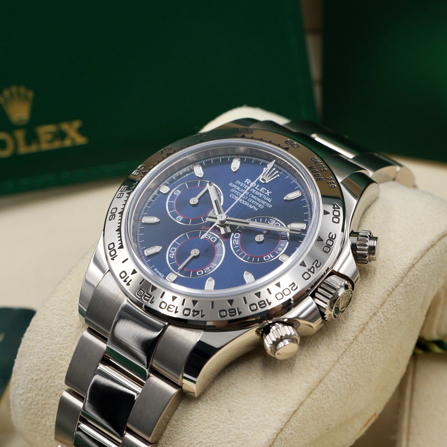Rolex Daytona Blue Dial White Gold 116509 - Full Set (2019)