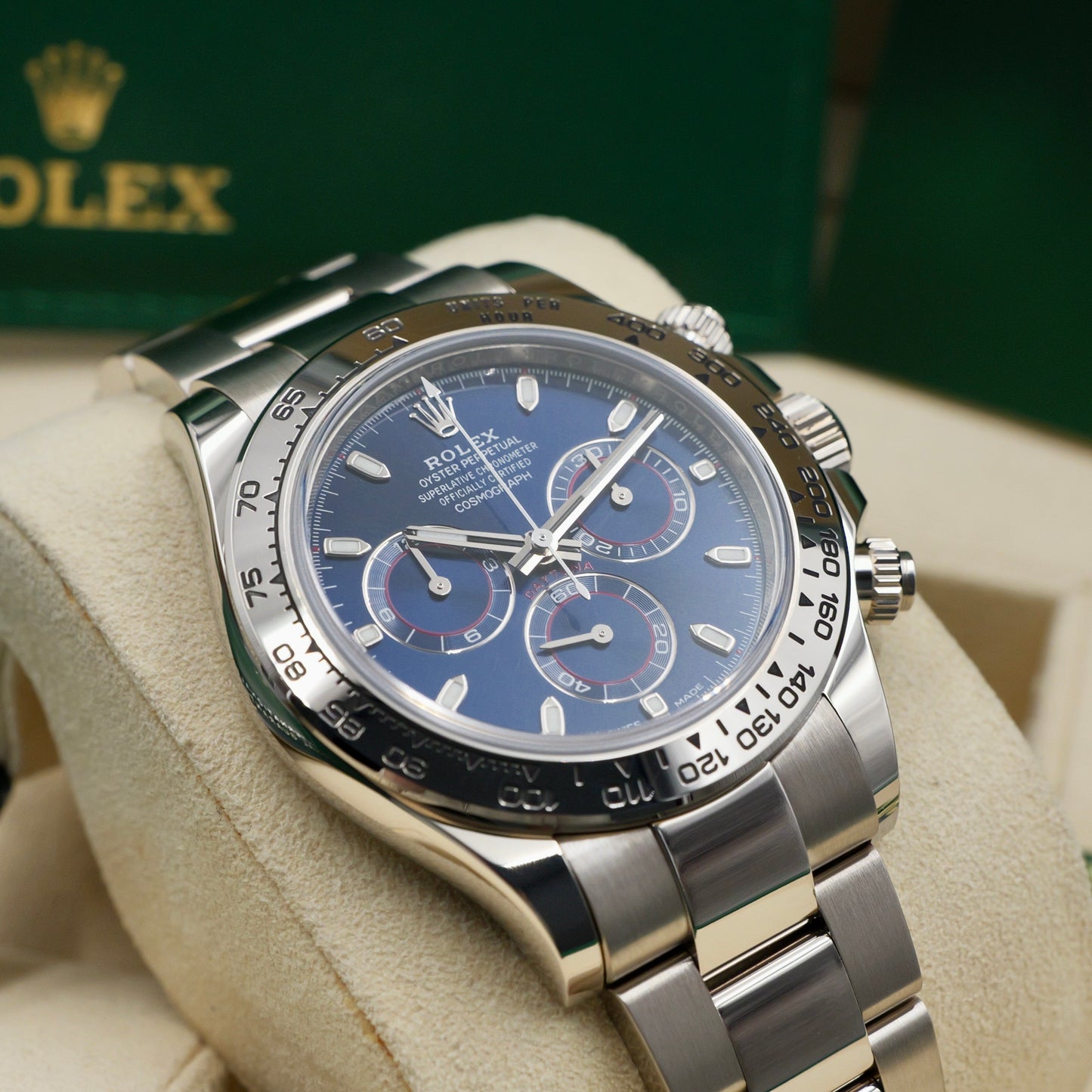Rolex Daytona Blue Dial White Gold 116509 - Full Set (2019)