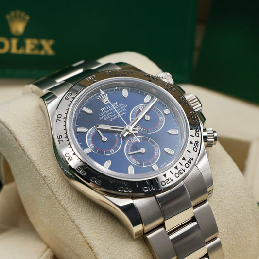 Rolex Daytona Blue Dial White Gold 116509 - Full Set (2019)