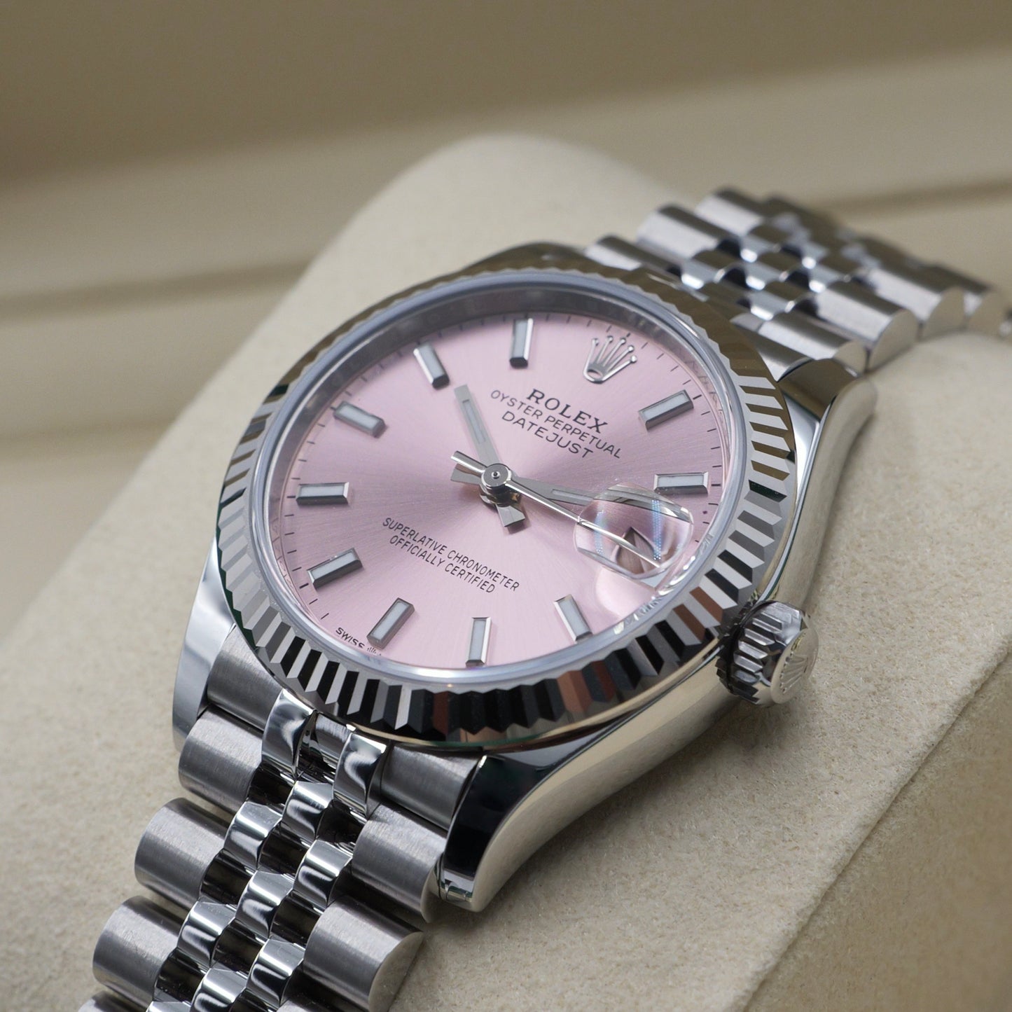 Rolex Datejust 31 Pink Baton Dial 278274 - Full Set (2026)