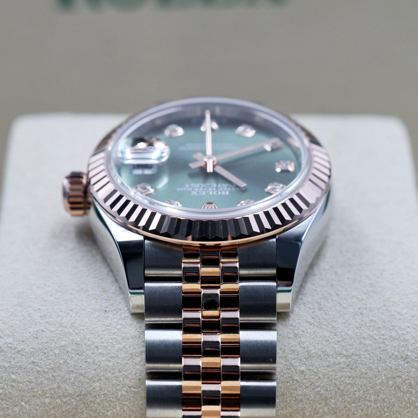 Rolex Lady-Datejust 28mm Steel and Rose Gold Green Dial 279171 - Full Set (2026)