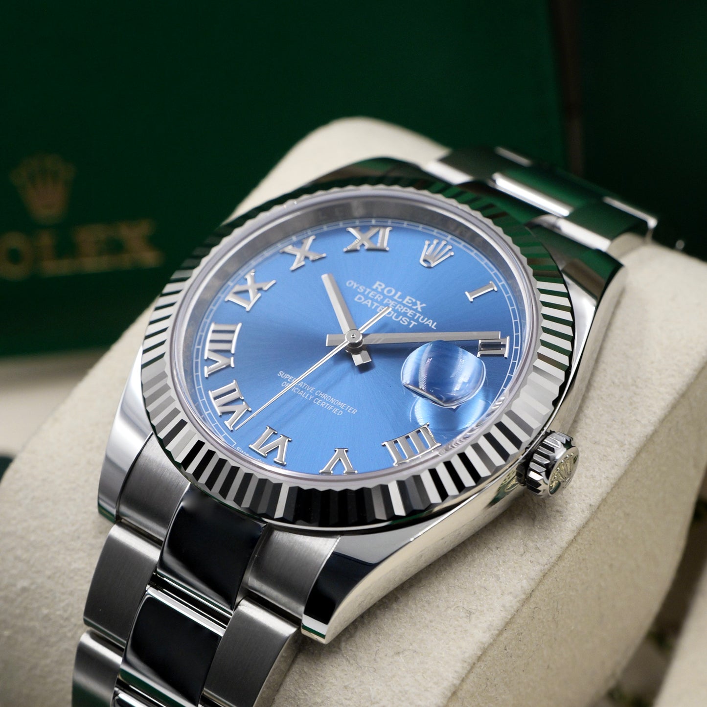 Rolex Datejust 41 Azzurro Blue Dial Fluted Oyster 126334 - Full Set (2025)