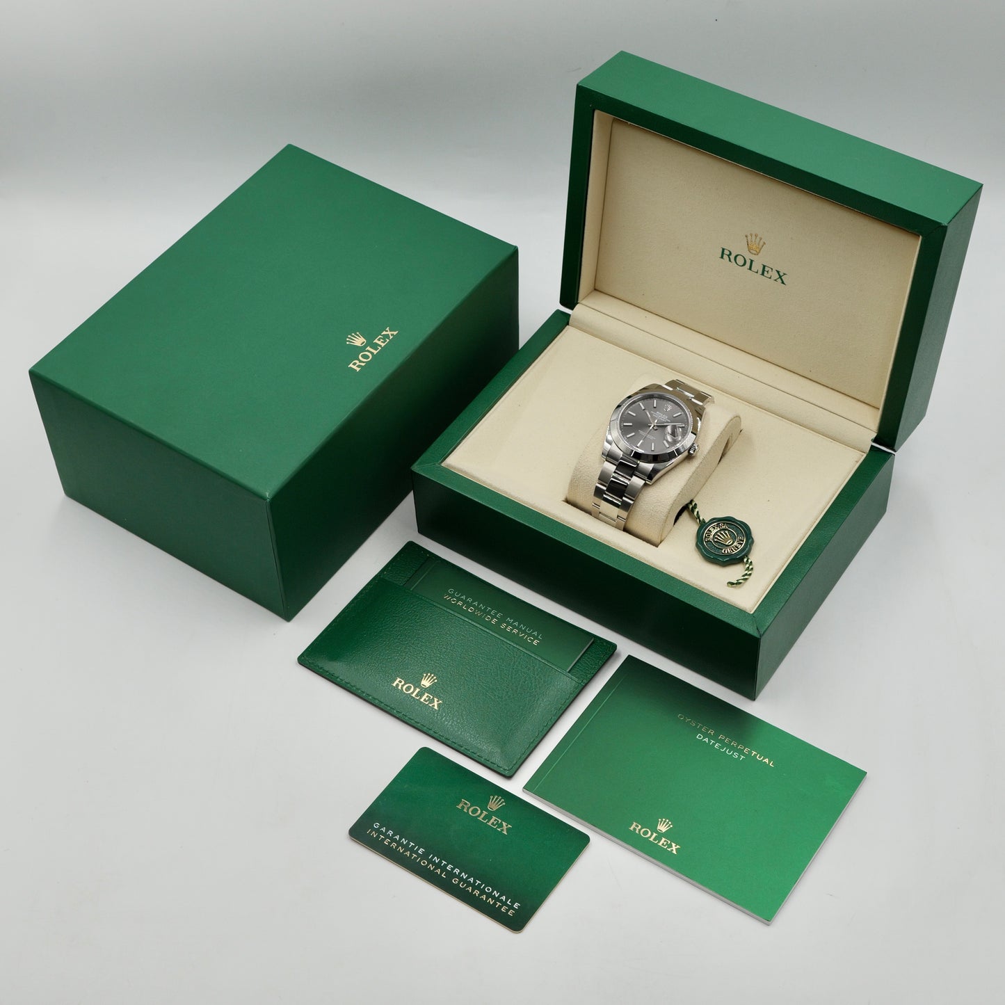 Rolex Datejust 41 Rhodium Smooth Oyster 126300 - Full Set (2026)
