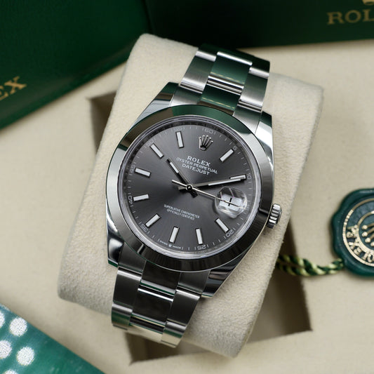 Rolex Datejust 41 Rhodium Smooth Oyster 126300 - Full Set (2026)