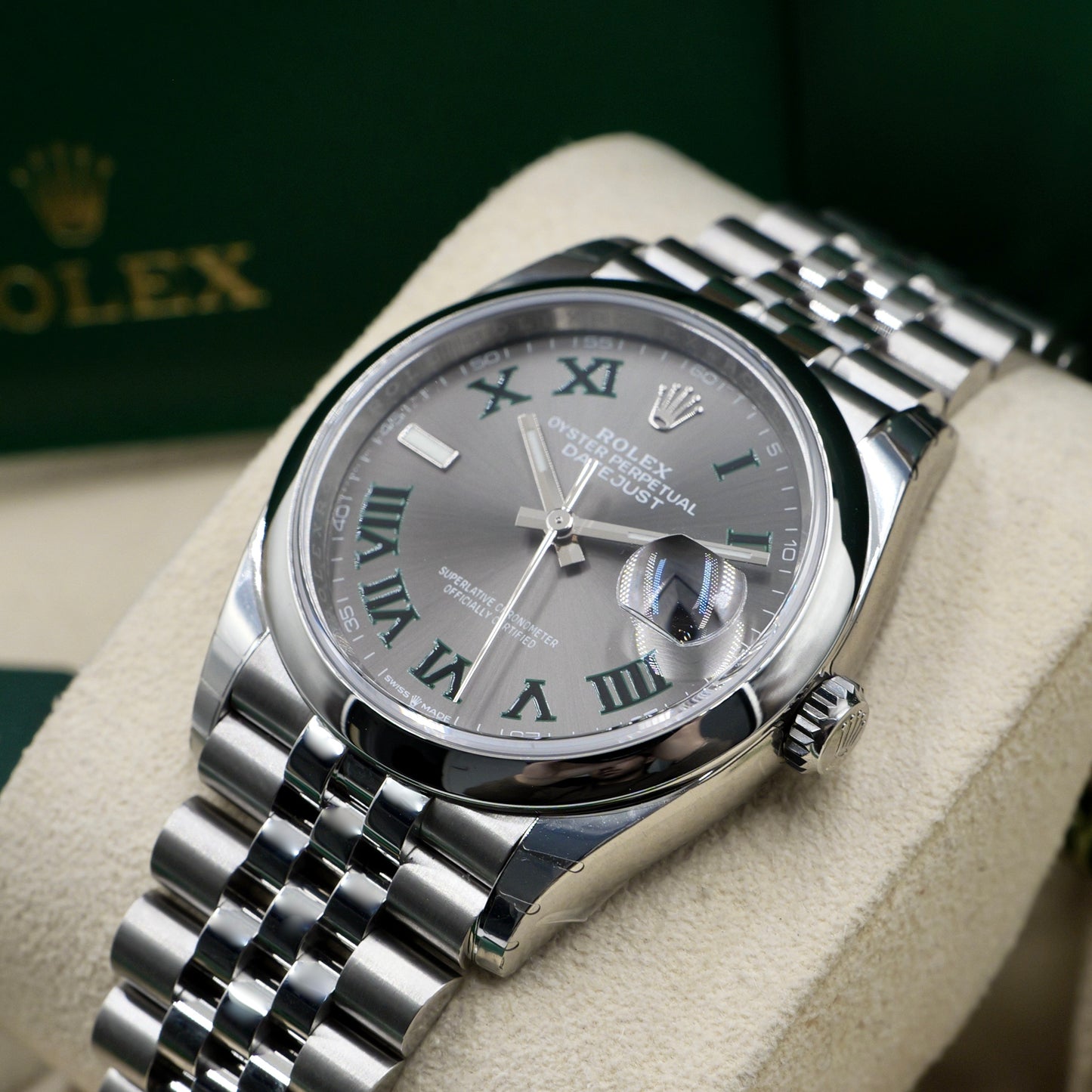 Rolex Datejust 36 Wimbledon Smooth Jubilee 126200 - Full Set (2024)
