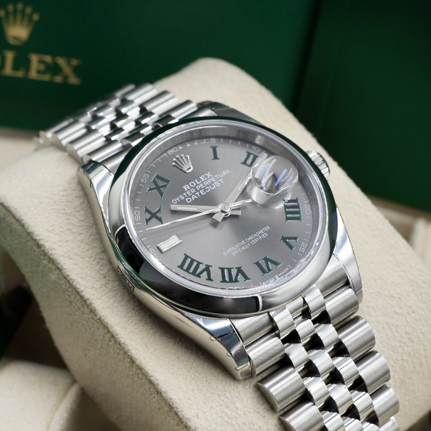 Rolex Datejust 36 Wimbledon Smooth Jubilee 126200 - Full Set (2024)