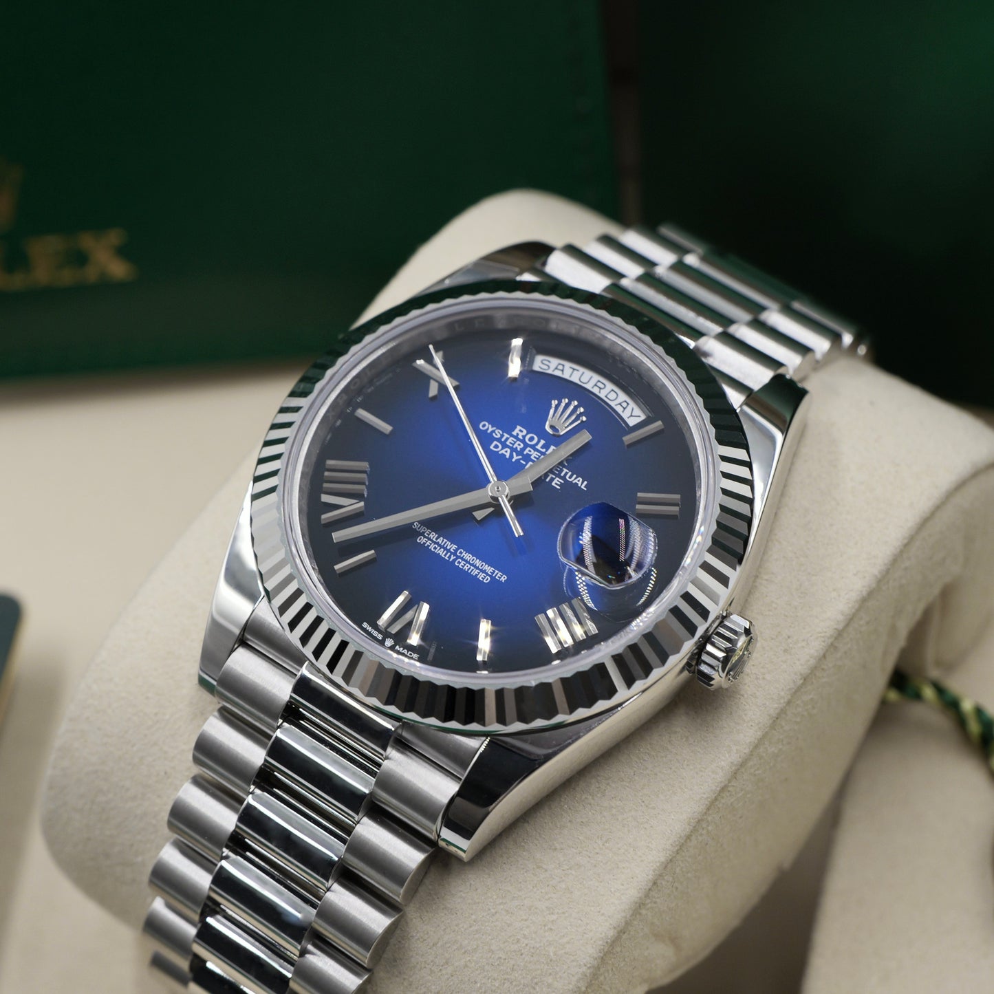Rolex Day-Date 40 Blue Ombré 228236 - Full Set (2025)