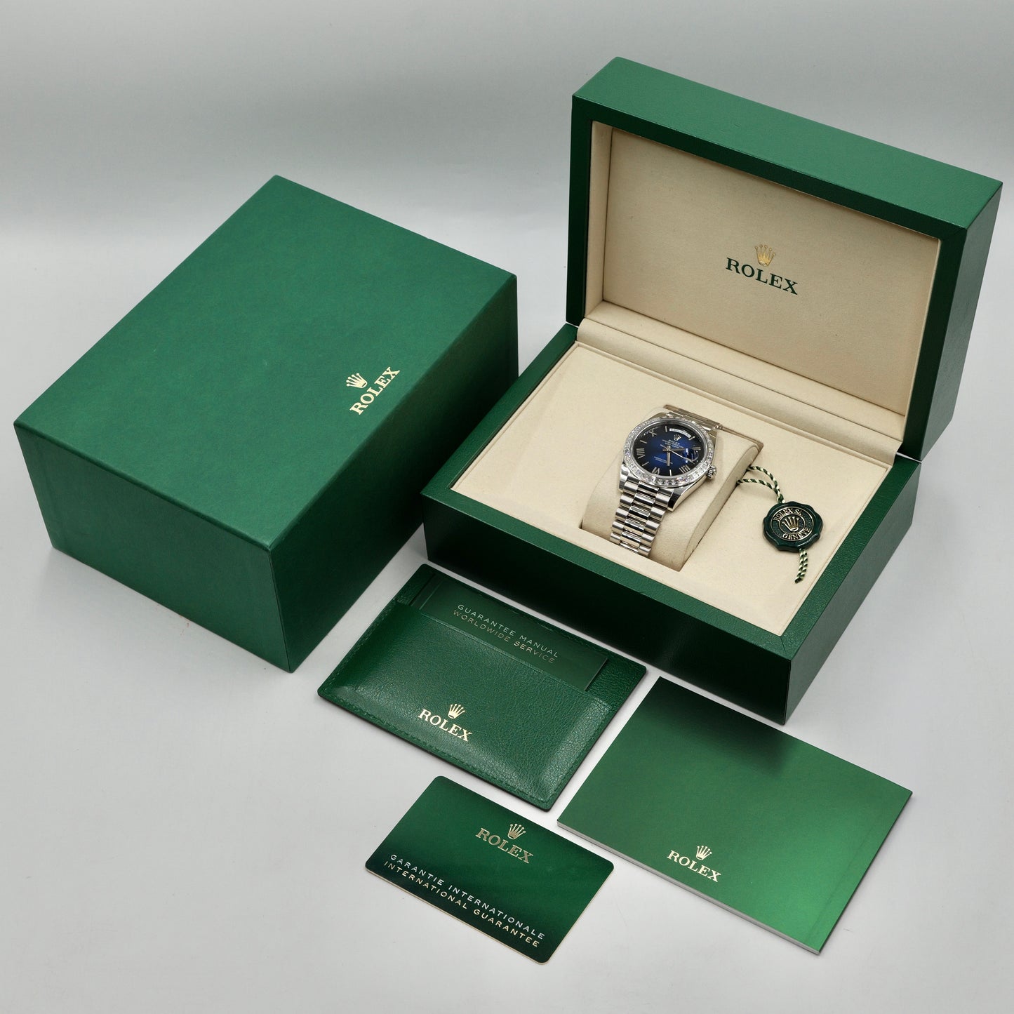 Rolex Day-Date 40 Blue Ombré 228396TBR - Full Set (2025)