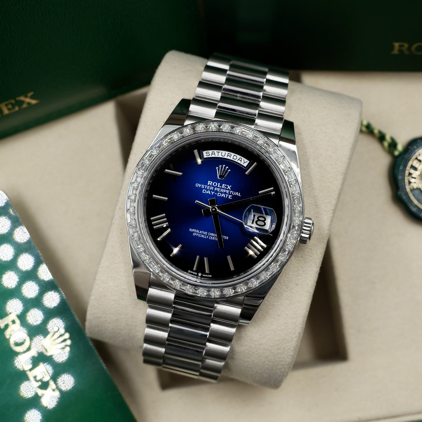 Rolex Day-Date 40 Blue Ombré 228396TBR - Full Set (2025)