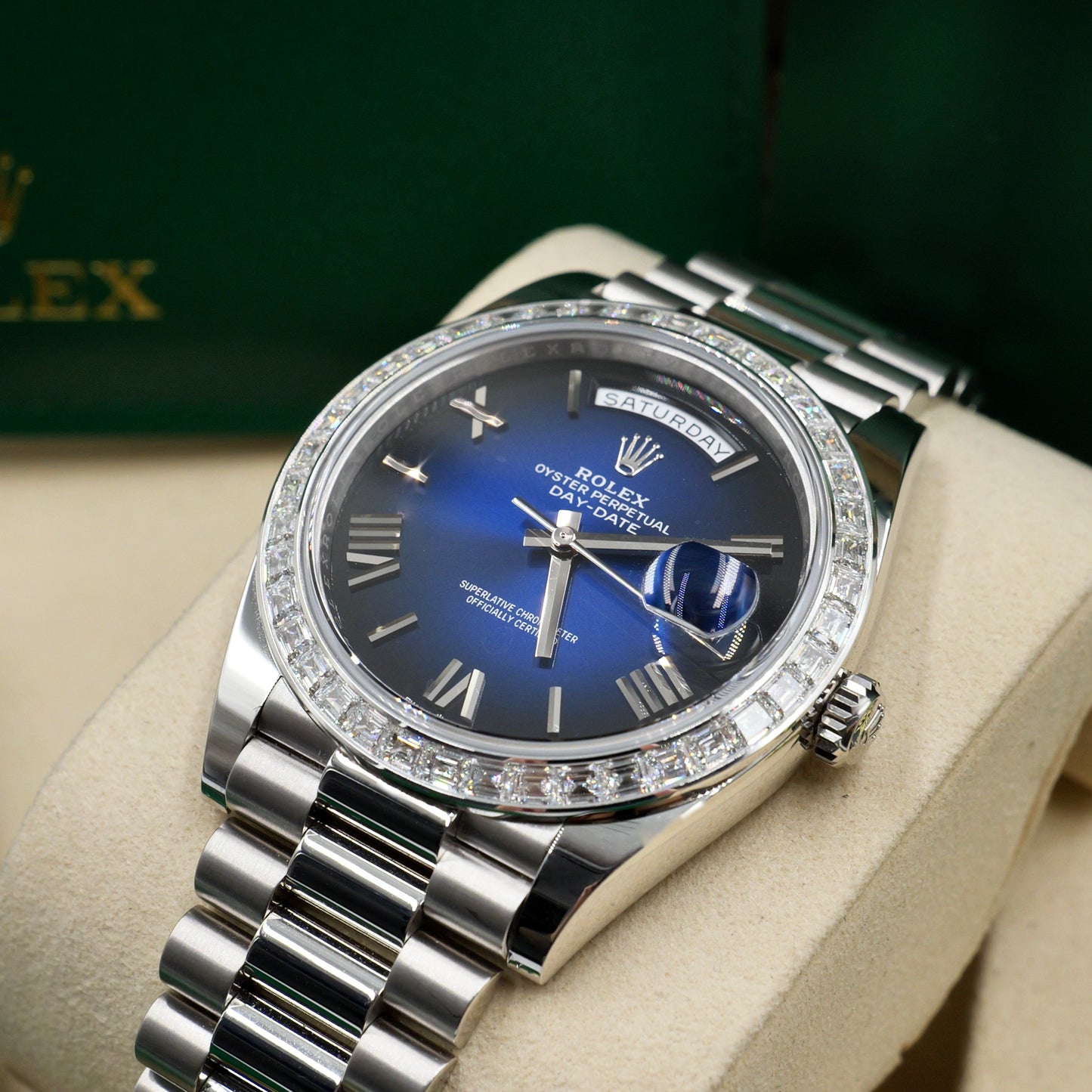 Rolex Day-Date 40 Blue Ombré 228396TBR - Full Set (2025)