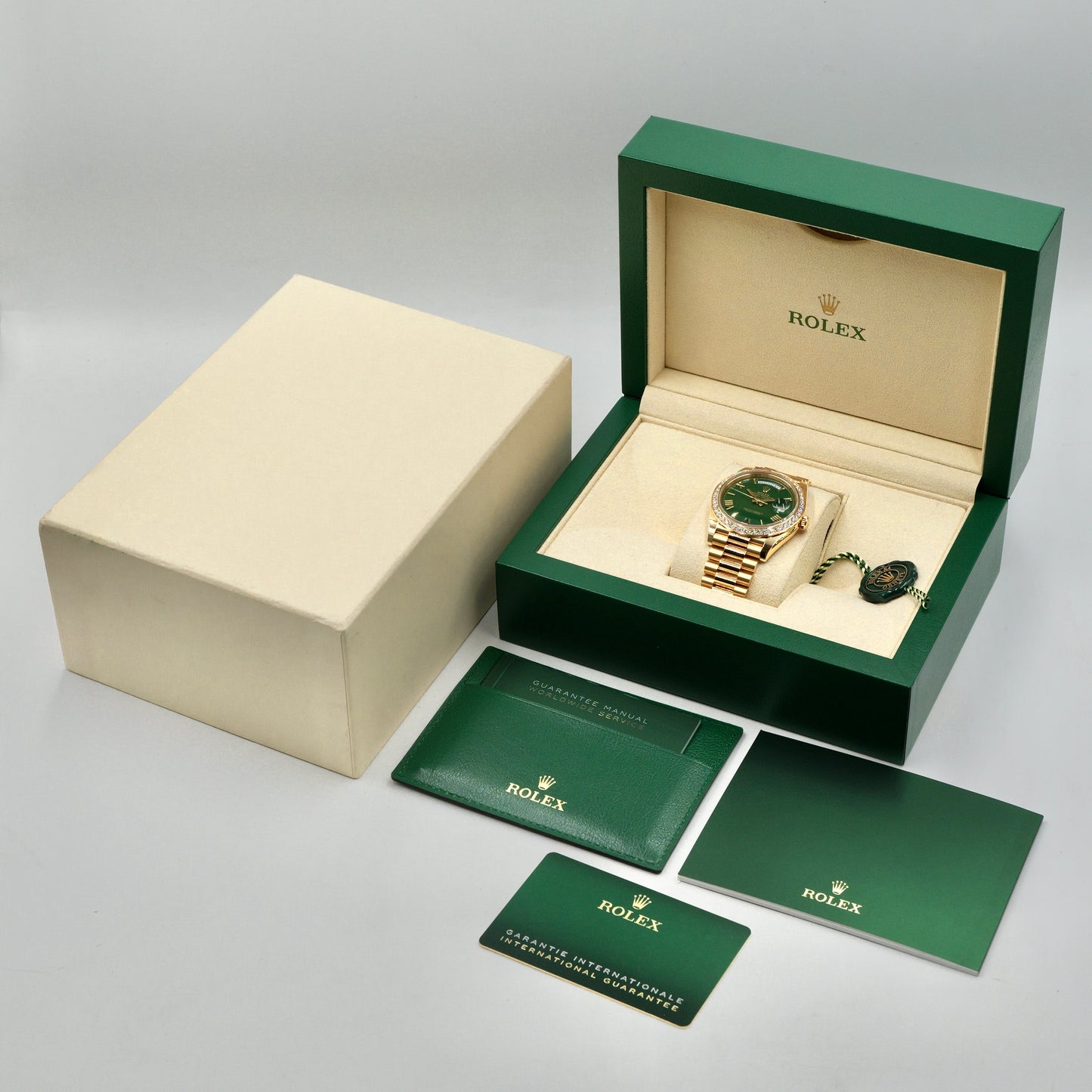 Rolex Day-Date 40 RBR Green Dial 228348RBR - Full Set (2023)