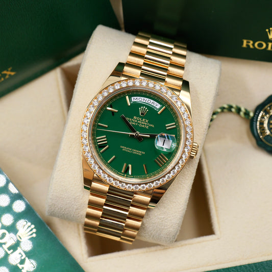 Rolex Day-Date 40 RBR Green Dial 228348RBR - Full Set (2023)