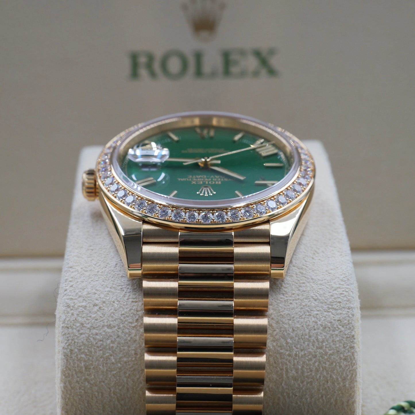 Rolex Day-Date 40 RBR Green Dial 228348RBR - Full Set (2023)