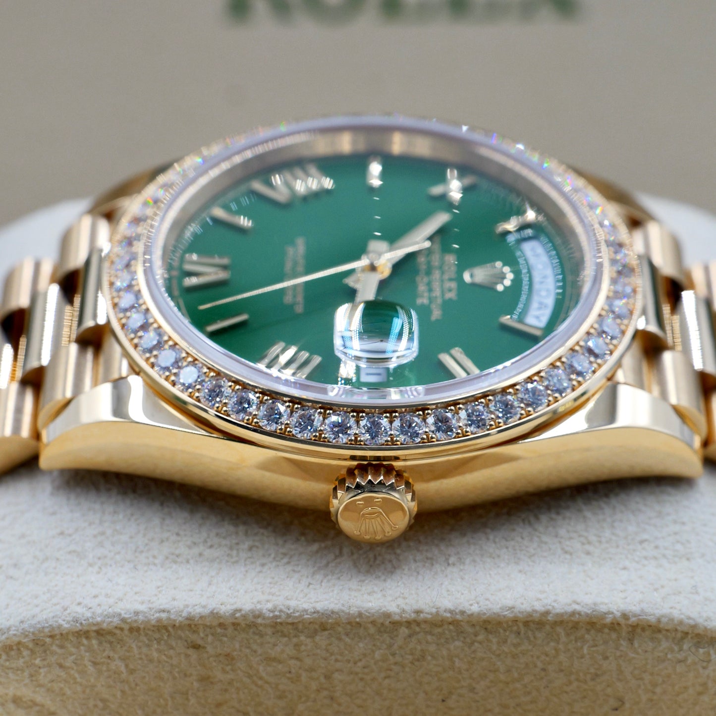 Rolex Day-Date 40 RBR Green Dial 228348RBR - Full Set (2023)