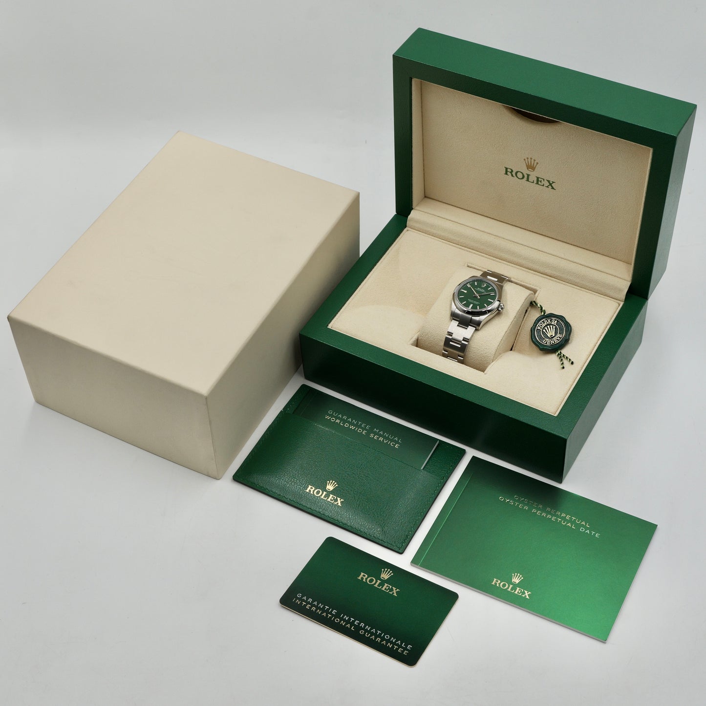 Rolex Oyster Perpetual 31 Green Dial 277200 - Full Set (2023)