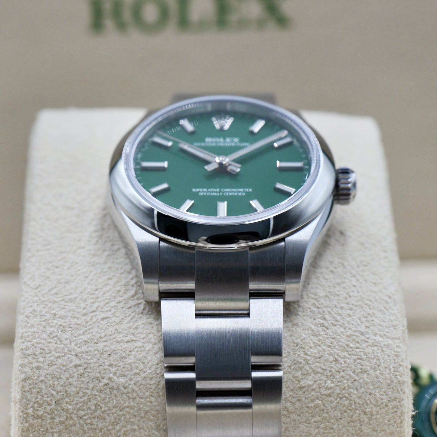 Rolex Oyster Perpetual 31 Green Dial 277200 - Full Set (2023)