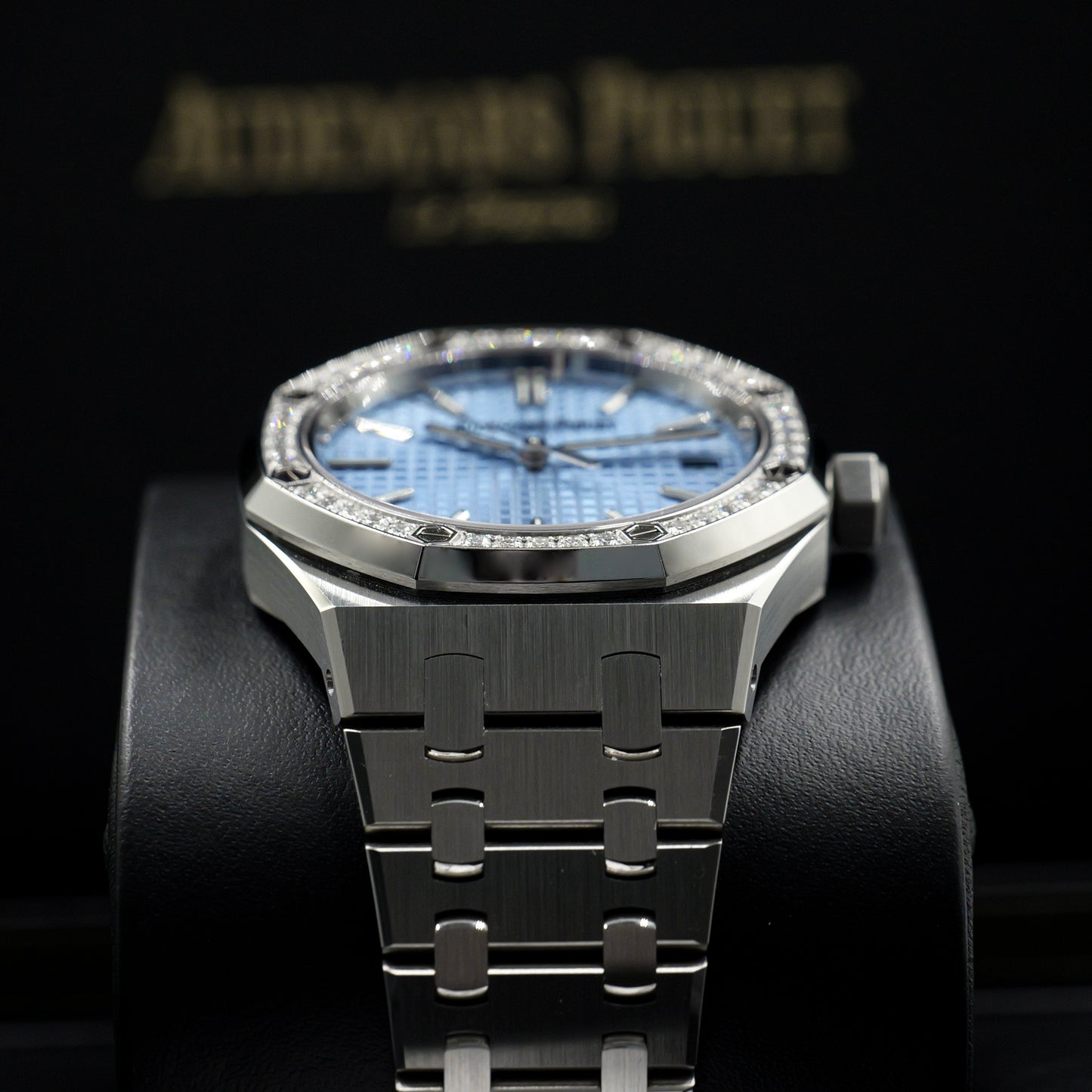 Audemars Piguet Royal Oak Ice Blue Factory Diamond Bezel 15551ST - Full Set (2022)