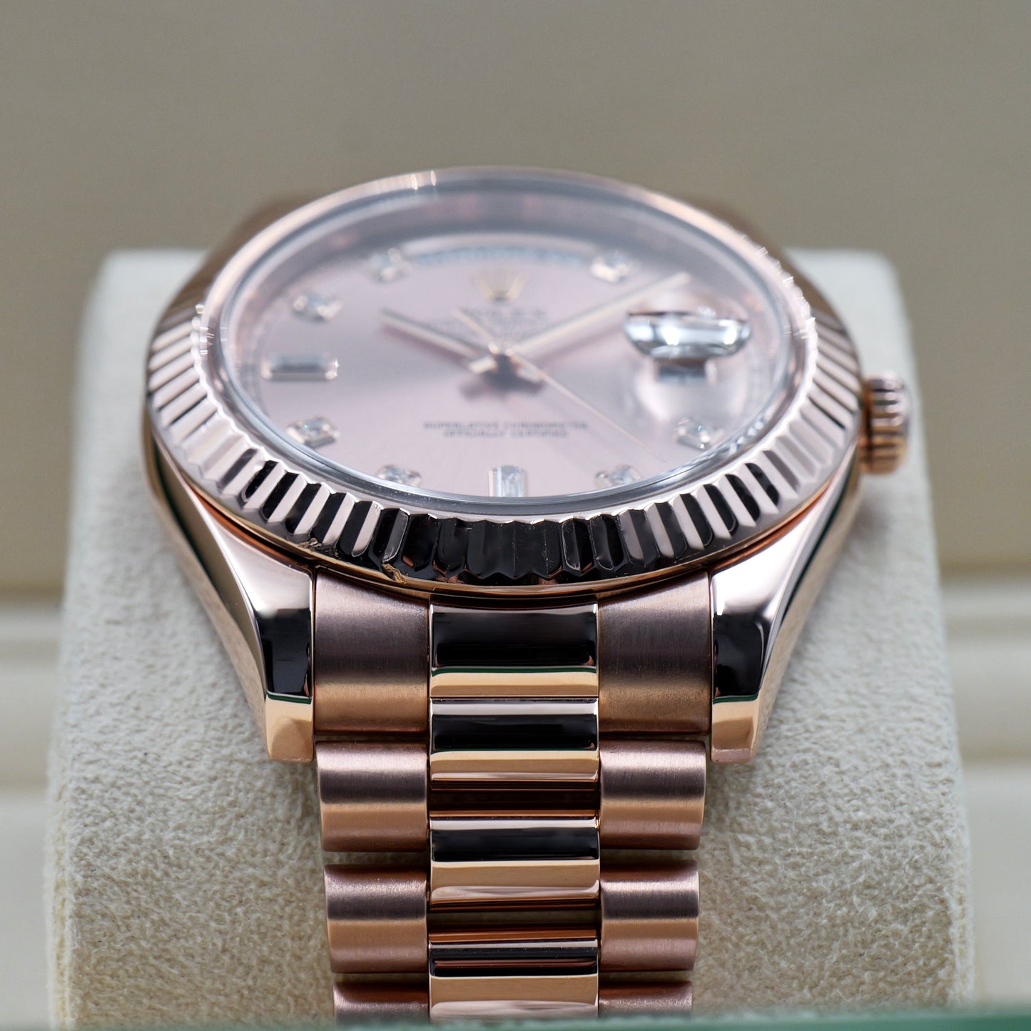 Rolex Day-Date II Sundust Diamond Dial 218235 - Full Set (2014)