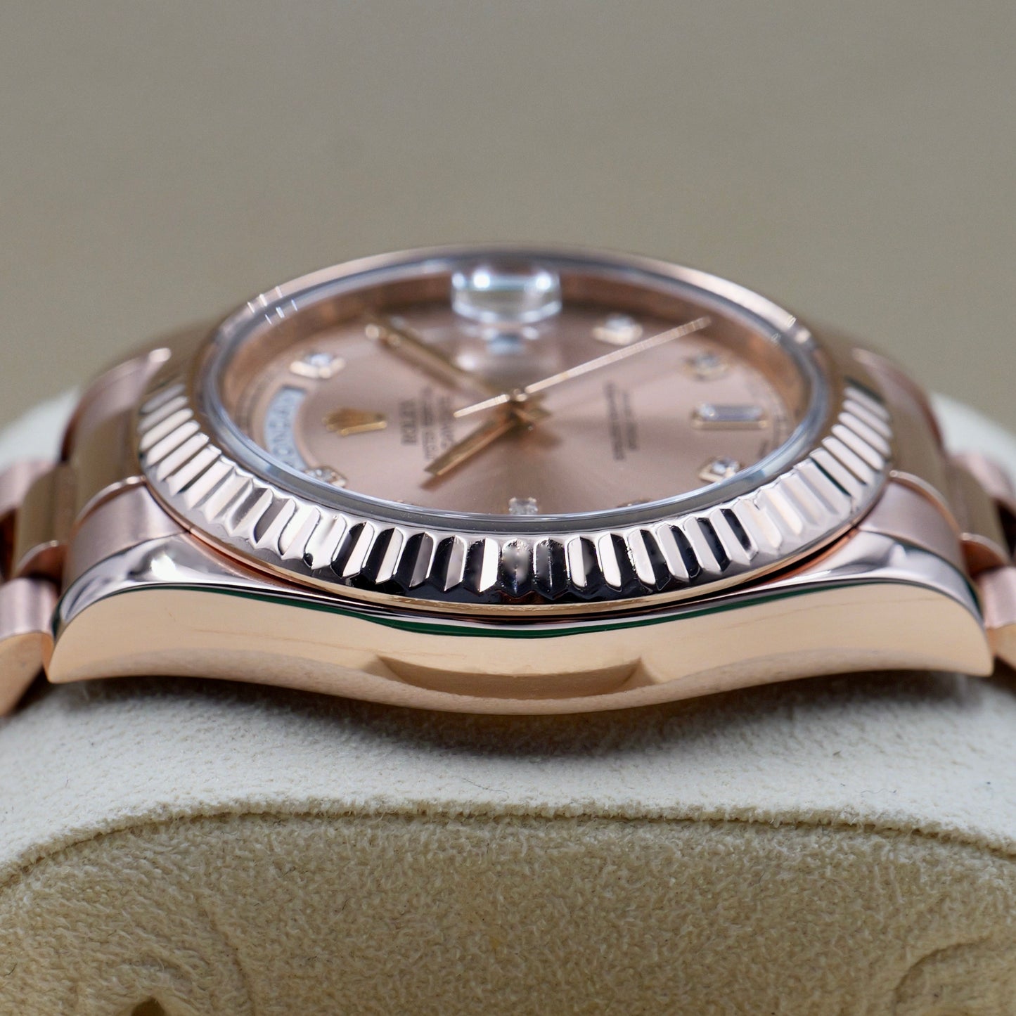Rolex Day-Date II Sundust Diamond Dial 218235 - Full Set (2014)