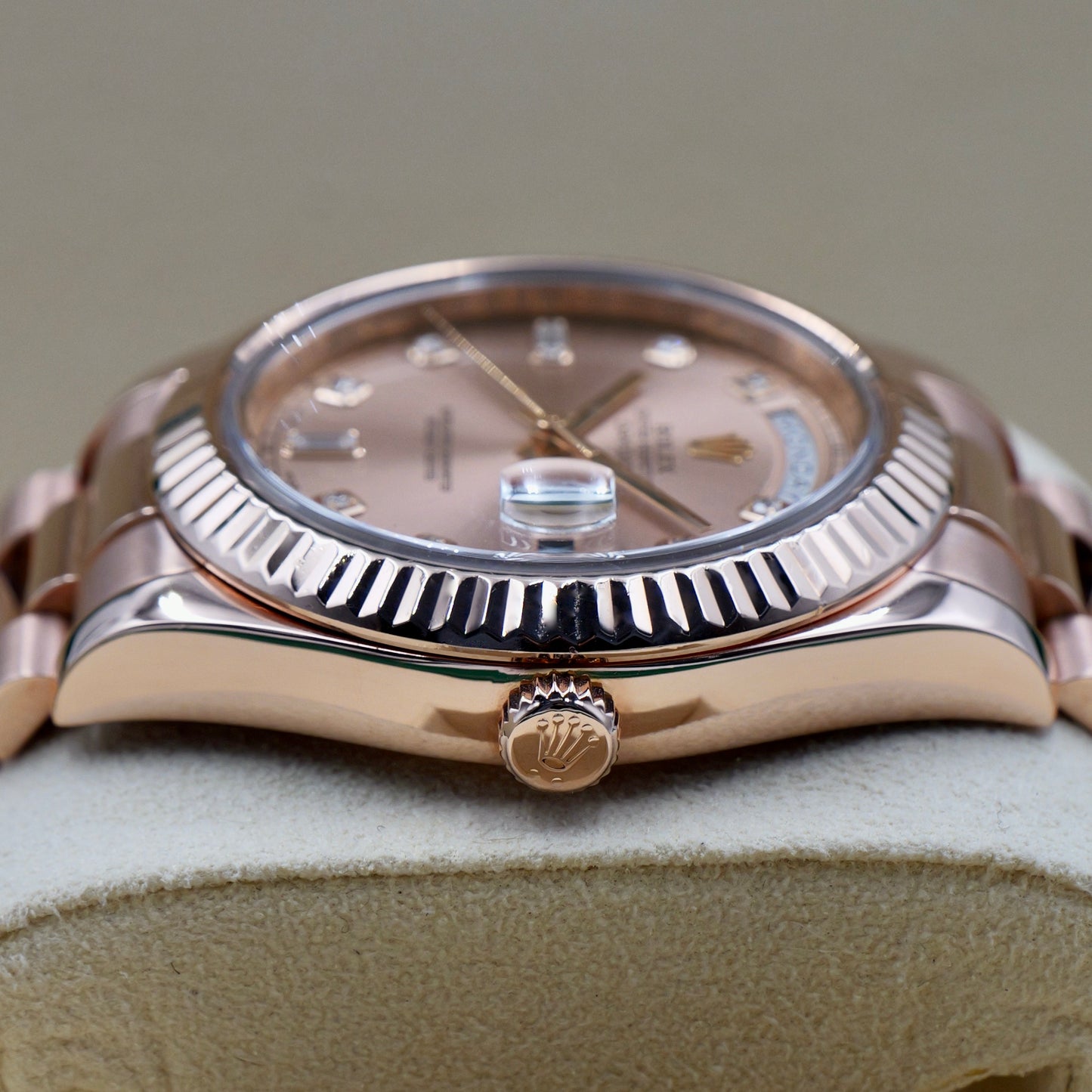 Rolex Day-Date II Sundust Diamond Dial 218235 - Full Set (2014)