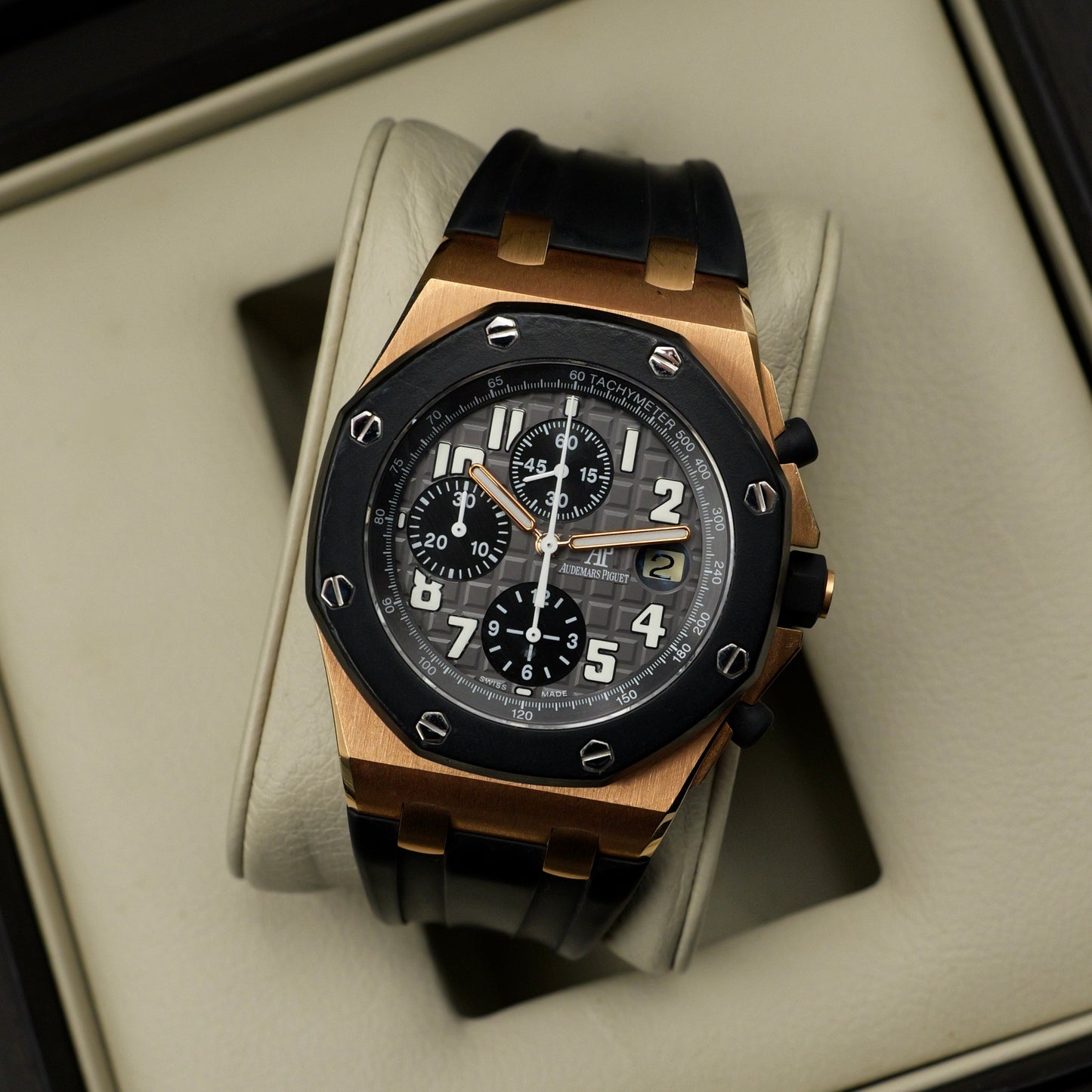 Audemars Piguet Royal Oak Offshore Chronograph Rose Gold Rubber Strap 25930OK - Full Set (2008)