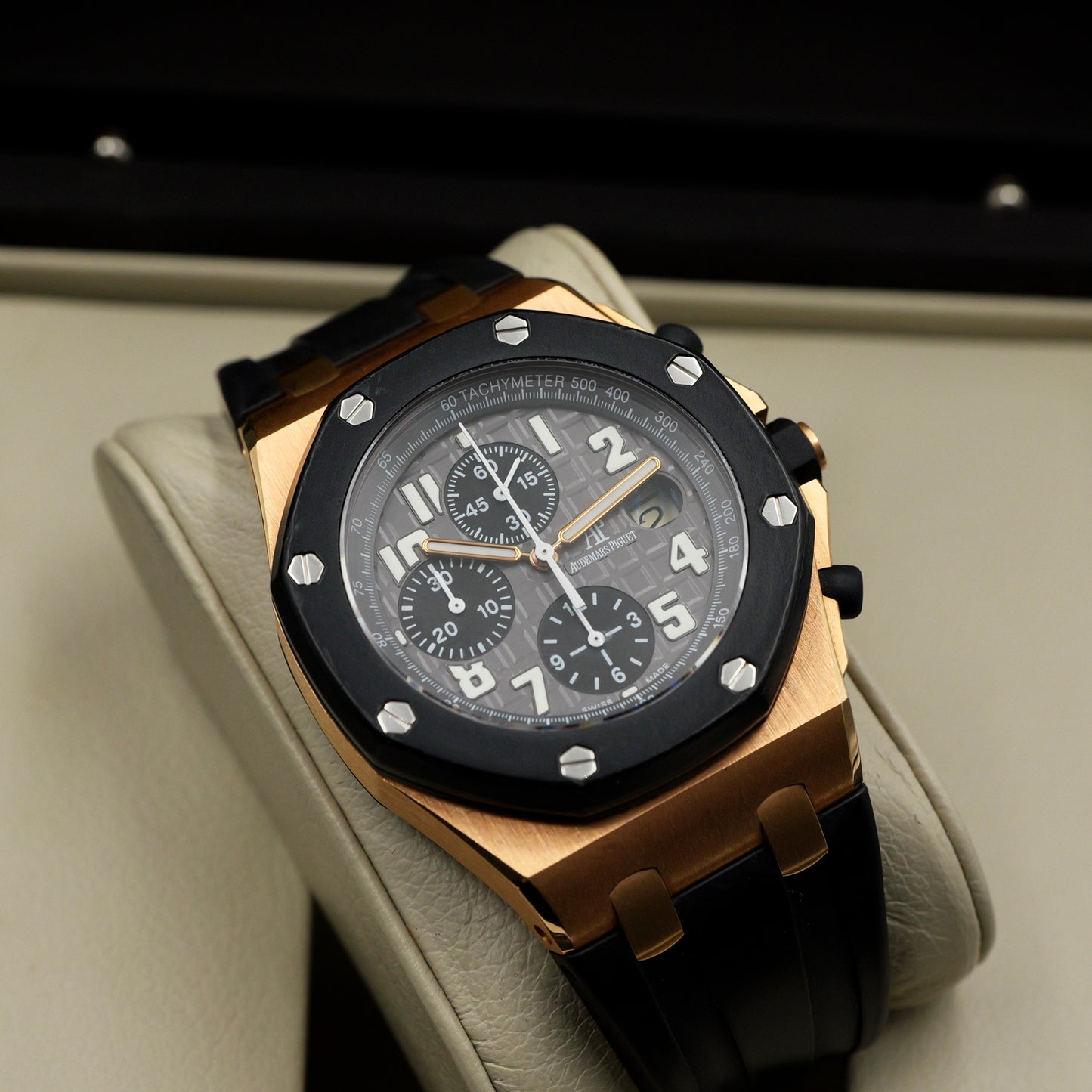 Audemars Piguet Royal Oak Offshore Chronograph Rose Gold Rubber Strap 25930OK - Full Set (2008)