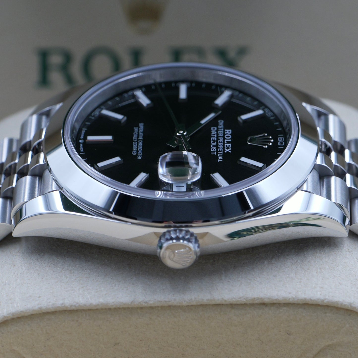 Rolex Datejust 41 Black Baton Smooth Jubilee 126300 - Full Set (2025)