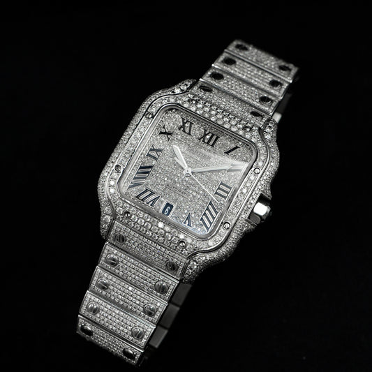 Cartier Santos Large Roman Dial Diamonds - Full Set (2025)