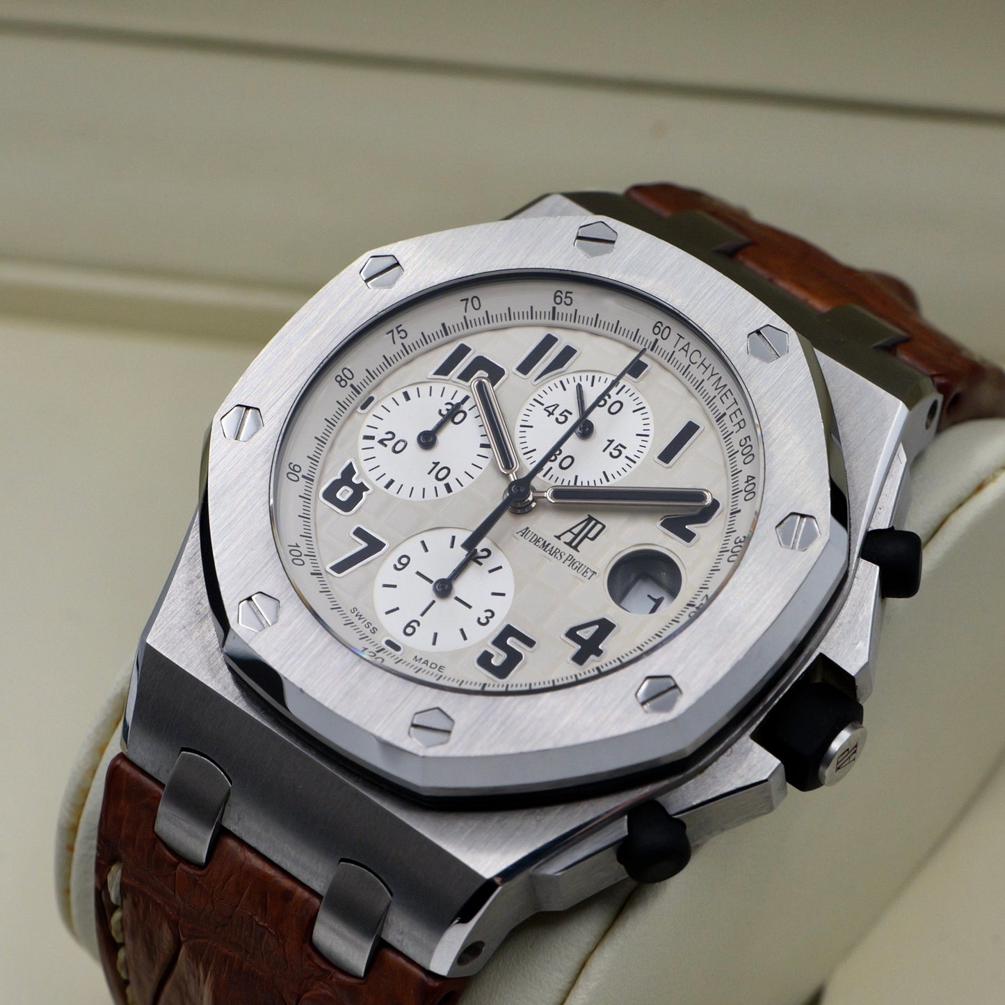 Audemars Piguet Royal Oak Offshore Safari White Dial Leather Strap 26170ST
