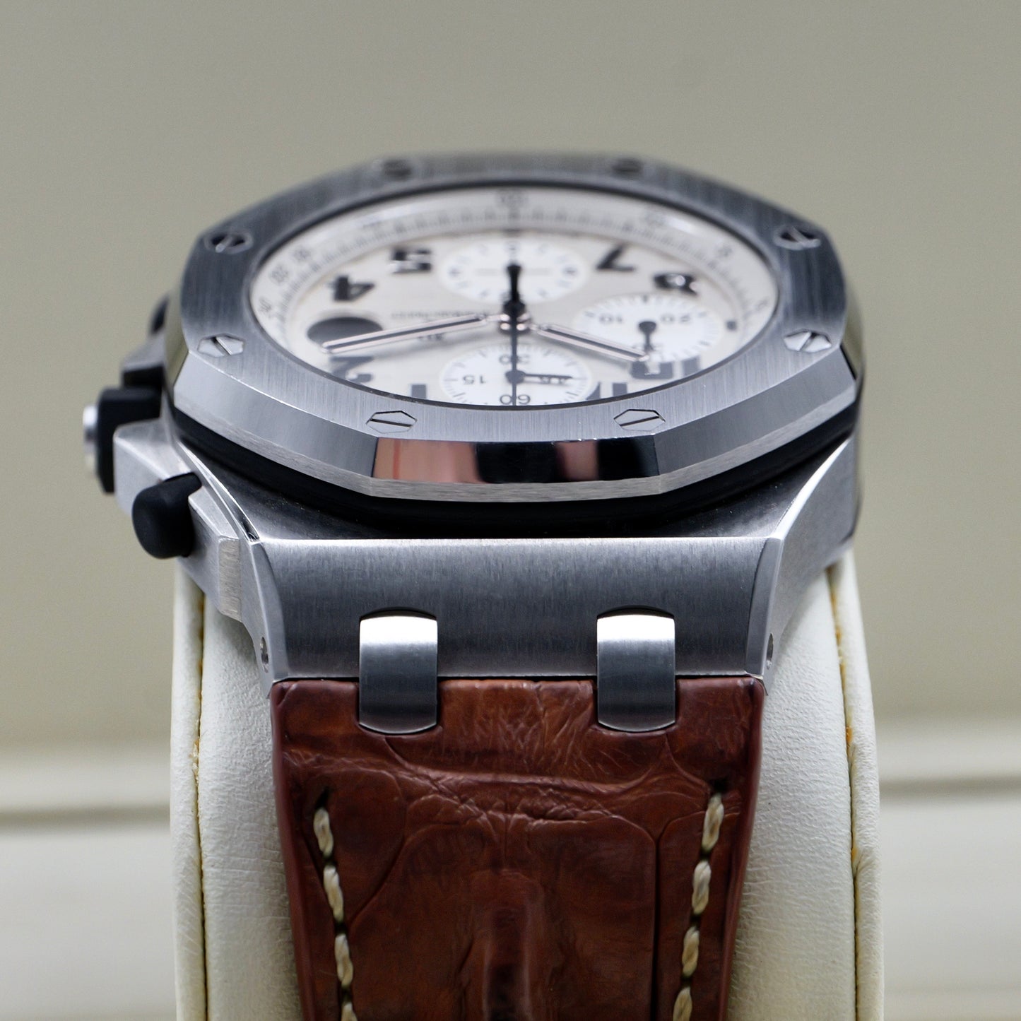 Audemars Piguet Royal Oak Offshore Safari White Dial Leather Strap 26170ST
