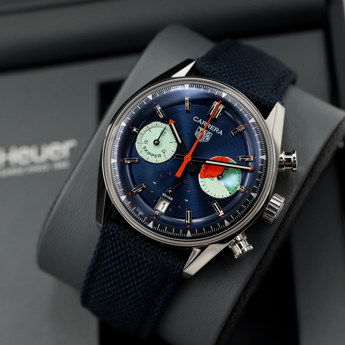 TAG Heuer Skipper Carrera Blue Dial CBS2213.FN6002 - Full Set (2025)
