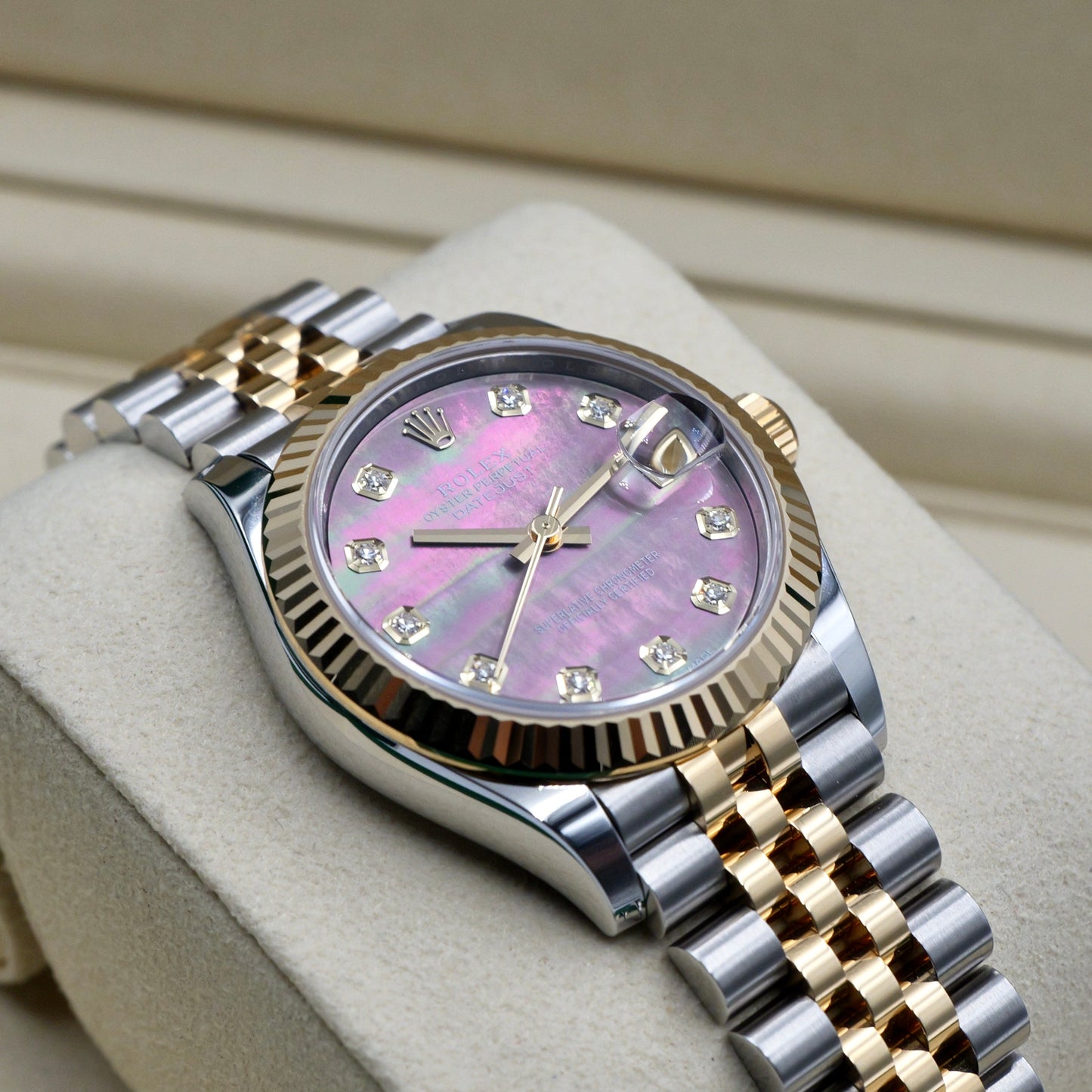 Rolex Datejust 31 Black Mother of Pearl Dial (MOP) Steel and Yellow Gold 278273 Full Set 2026