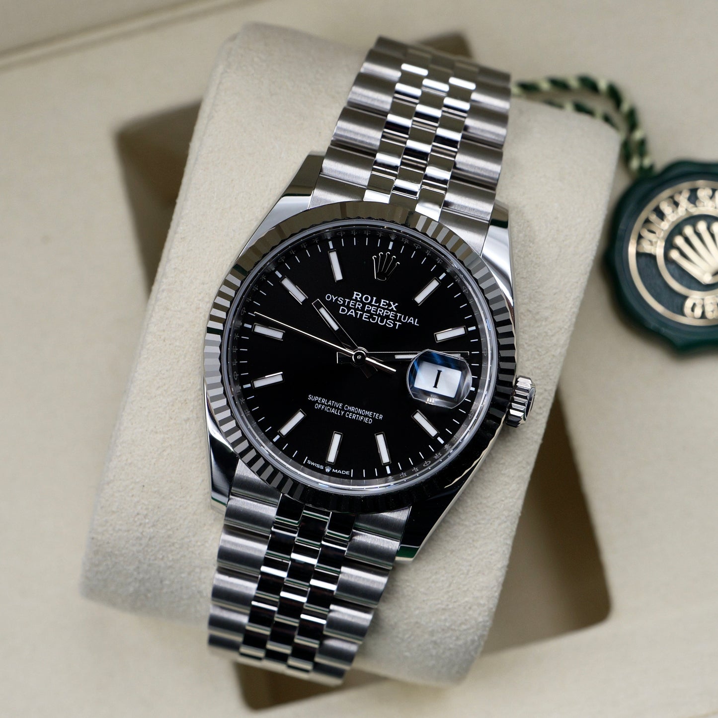 Rolex Datejust 36 Black Fluted Jubilee Full Set 126234 - Full Set (2026)