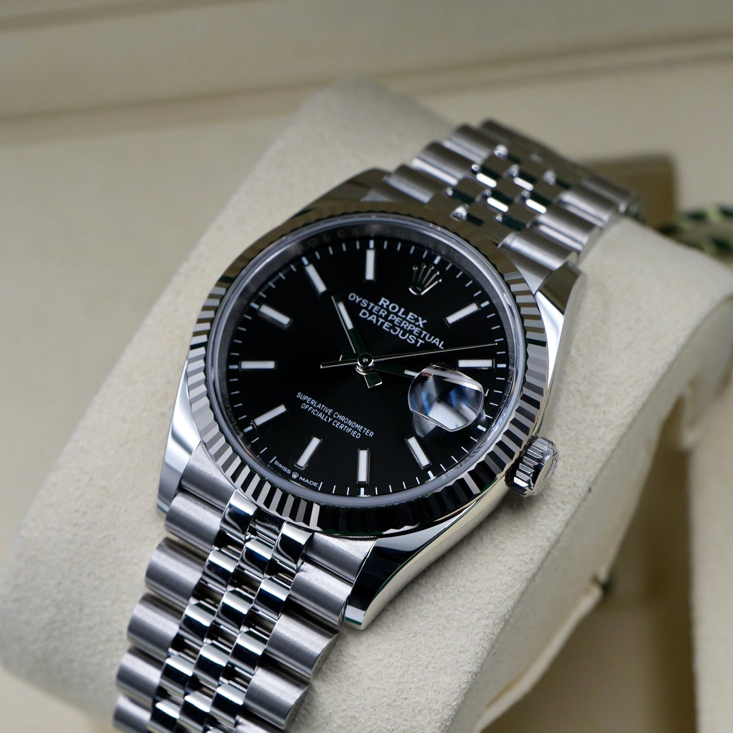 Rolex Datejust 36 Black Fluted Jubilee Full Set 126234 - Full Set (2026)