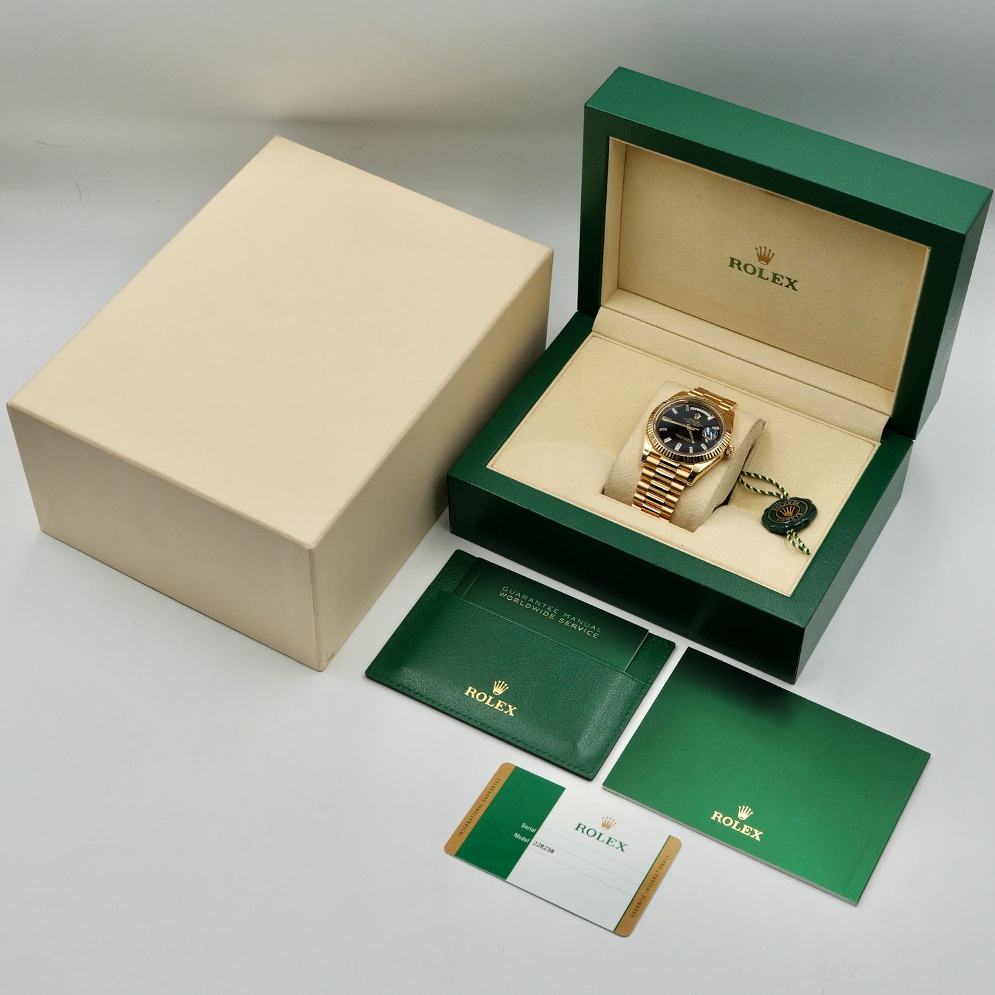 Rolex Day-Date 40 Black Baguette Dial 228238 - Full Set (2017)