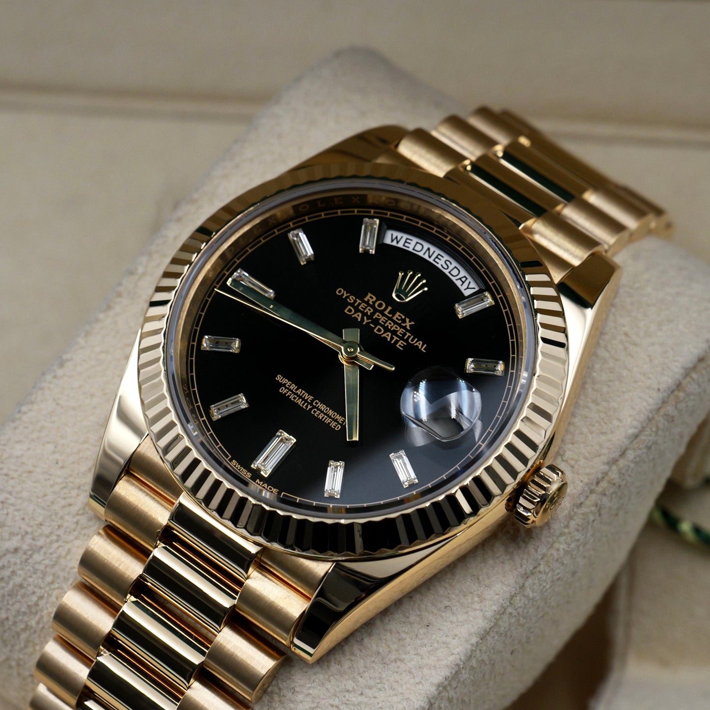 Rolex Day-Date 40 Black Baguette Dial 228238 - Full Set (2017)