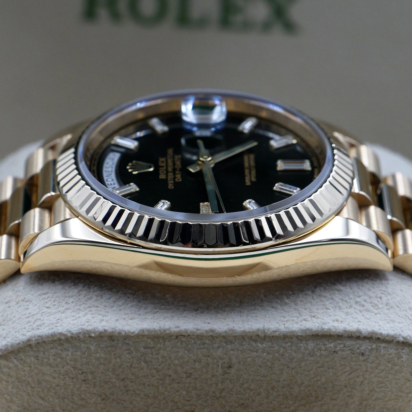 Rolex Day-Date 40 Black Baguette Dial 228238 - Full Set (2017)