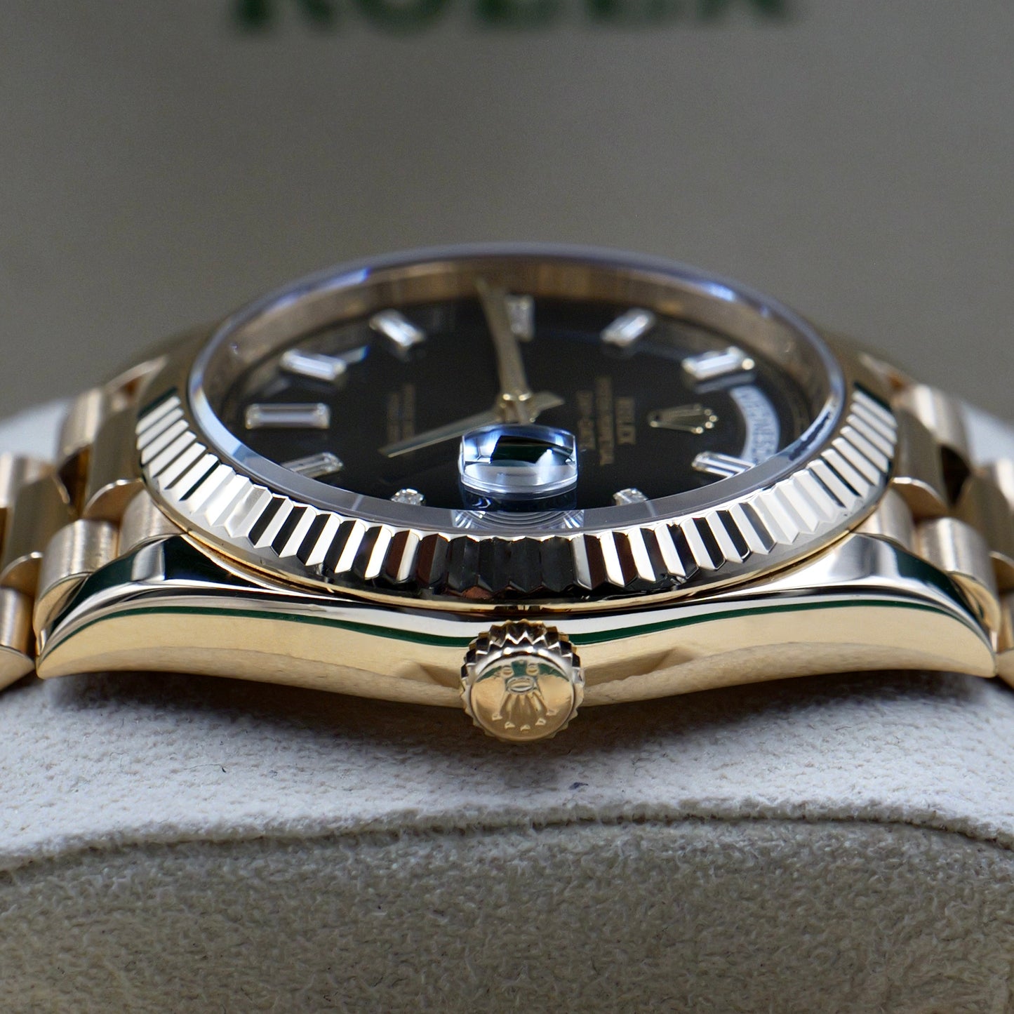 Rolex Day-Date 40 Black Baguette Dial 228238 - Full Set (2017)