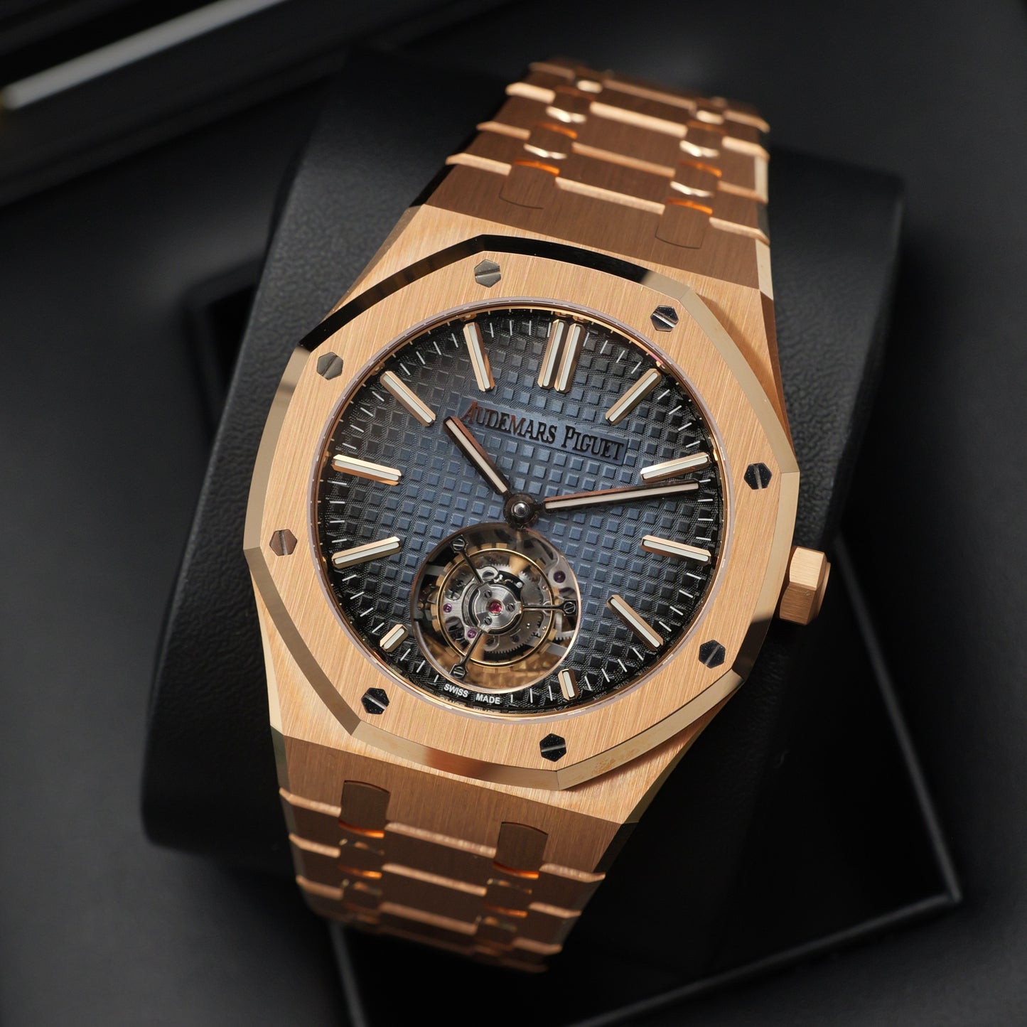Audemars Piguet Royal Oak Tourbillon Rose Gold Blue Dial 26510OR - Full Set (2024)