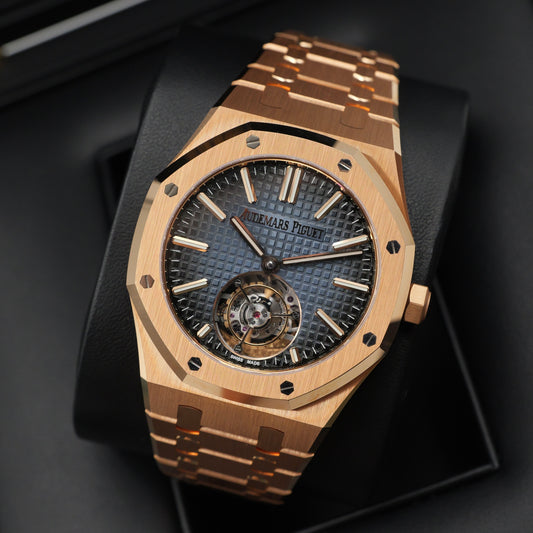 Audemars Piguet Royal Oak Tourbillon Rose Gold Blue Dial 26510OR - Full Set (2024)