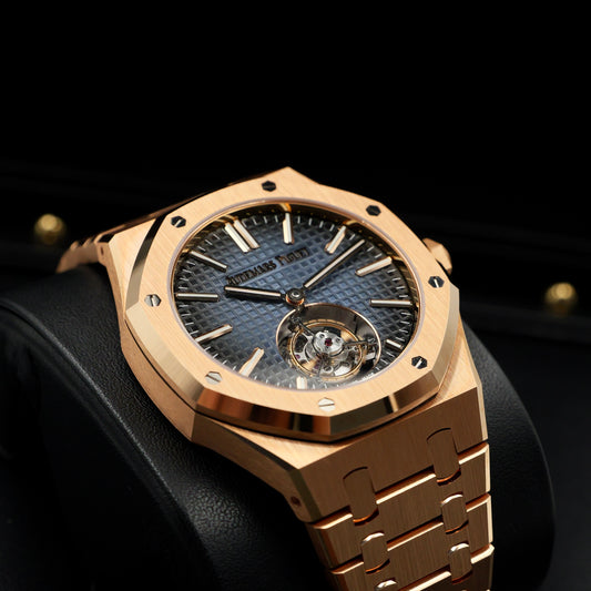 Audemars Piguet Royal Oak Tourbillon Rose Gold Blue Dial 26510OR - Full Set (2024)