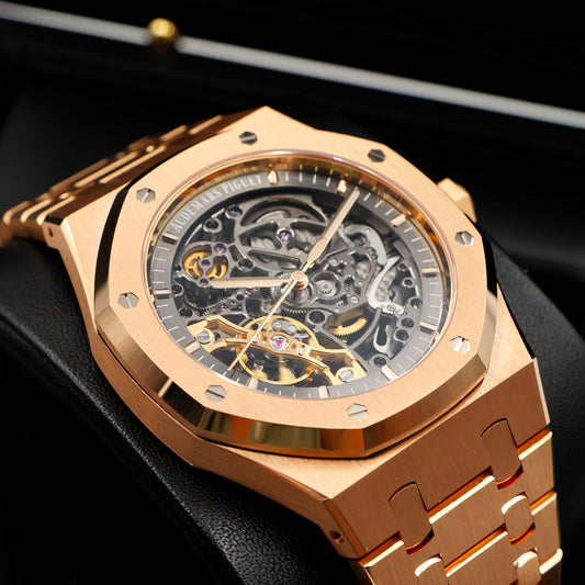 Audemars Piguet Royal Oak Double Balance Wheel Openworked Rose Gold Skeleton 15407OR - Full Set (2023)