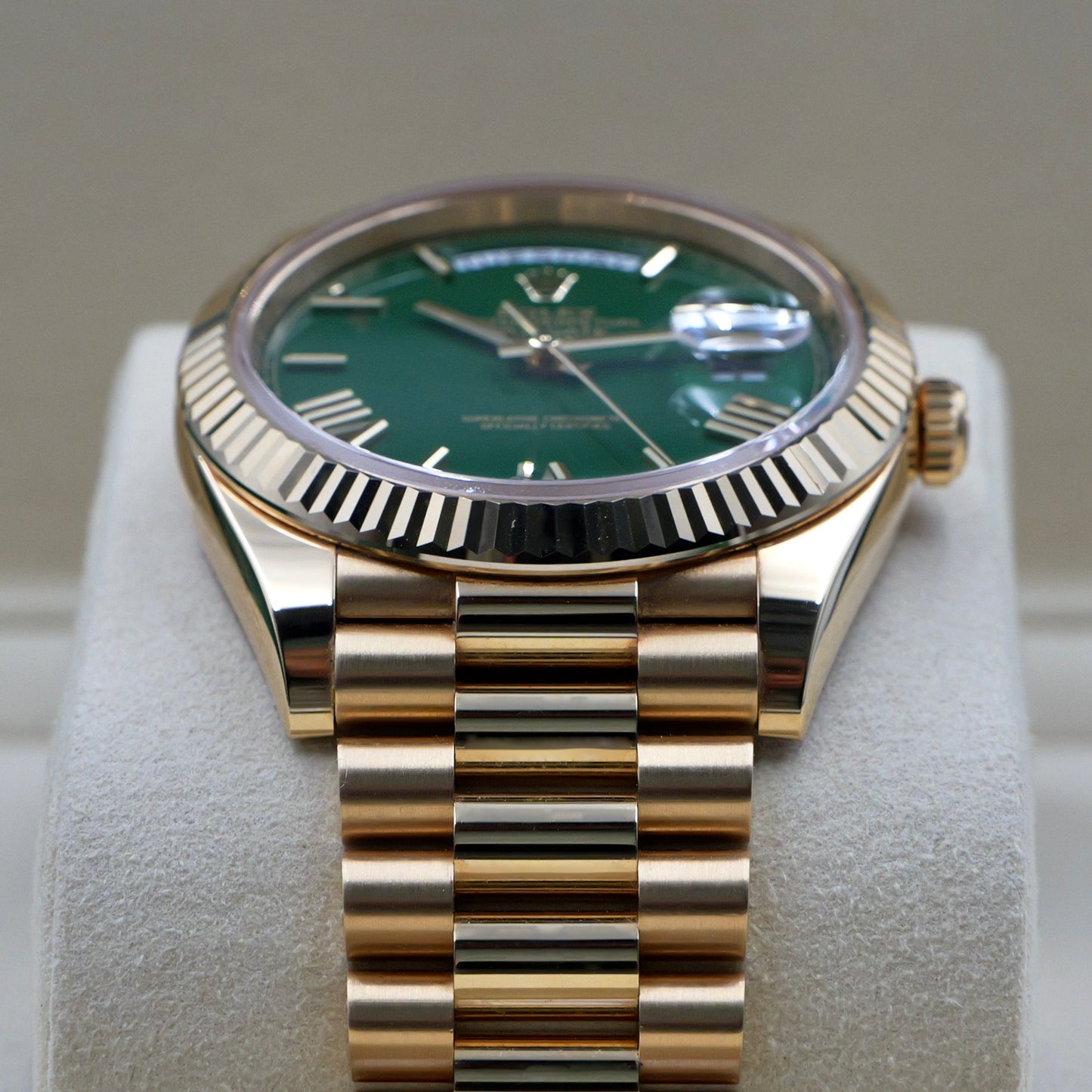 Rolex Day-Date 40 Green Dial Yellow Gold 228238 - Full Set (2025)