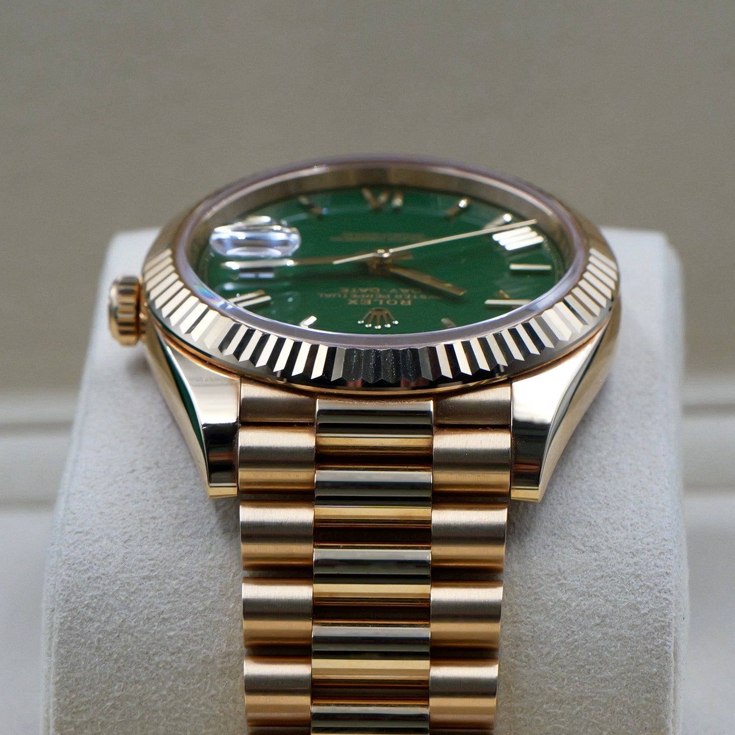 Rolex Day-Date 40 Green Dial Yellow Gold 228238 - Full Set (2025)