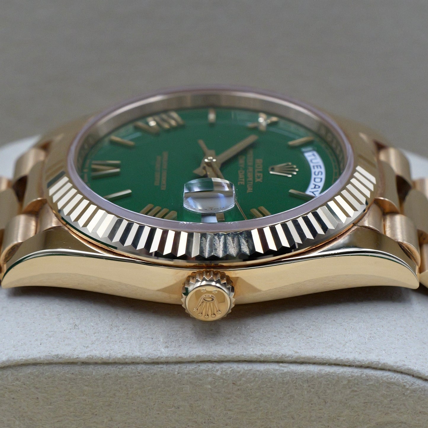 Rolex Day-Date 40 Green Dial Yellow Gold 228238 - Full Set (2025)