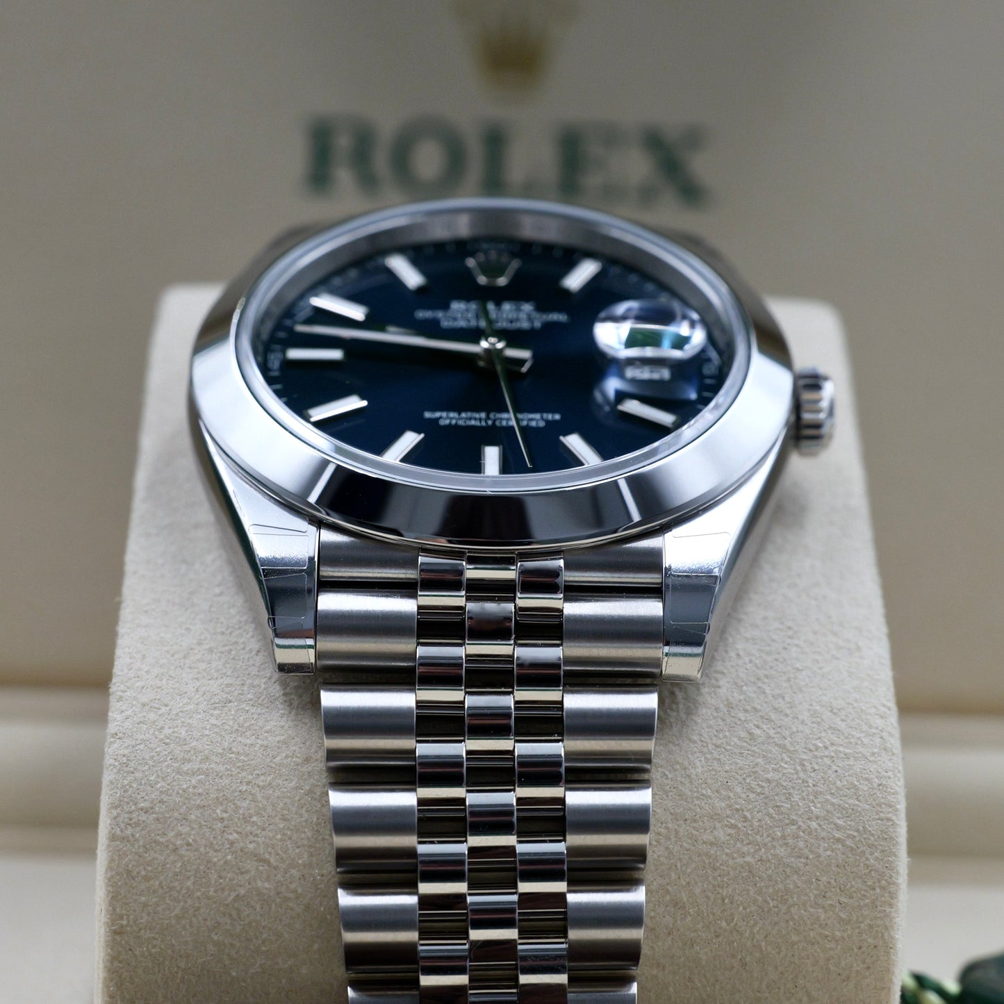 Datejust 41 Blue Baton Dial Smooth Jubilee 126300 - Full Set (2026)